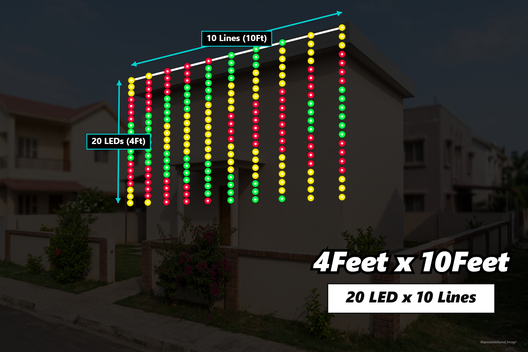 RGB Pixel LED Toran - 8 x 10 Feet