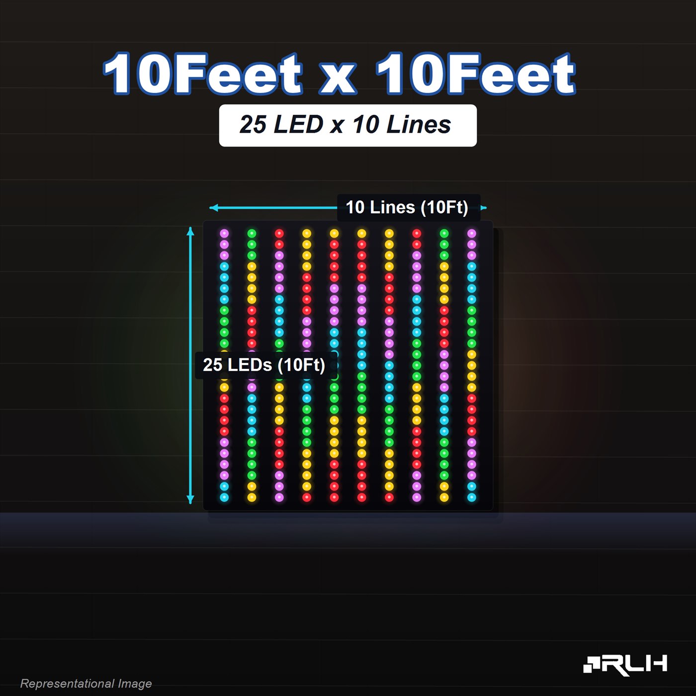 RGB Pixel LED Toran - 10 x 10 Feet
