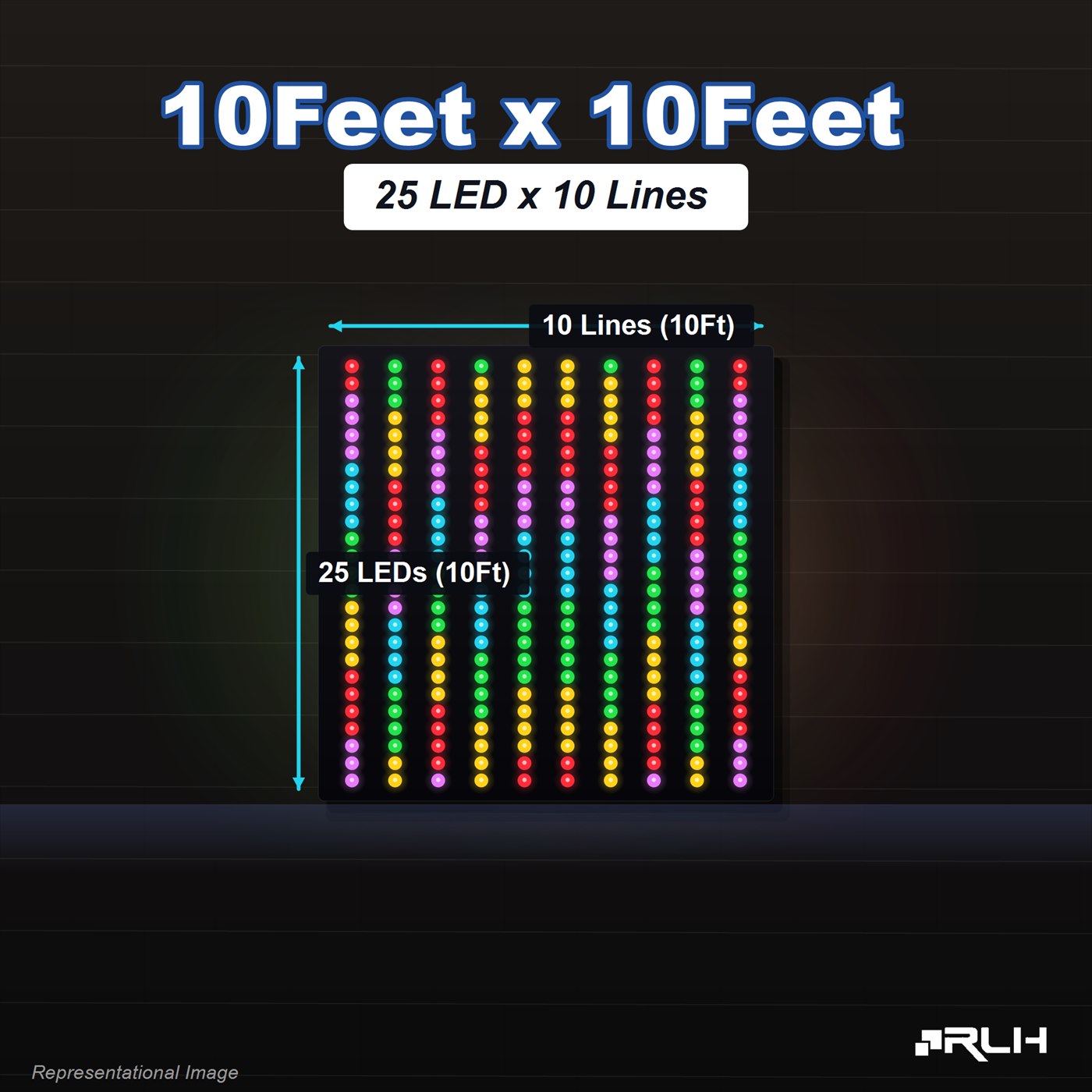 RGB Pixel LED Toran - 10 x 10 Feet - Image 3