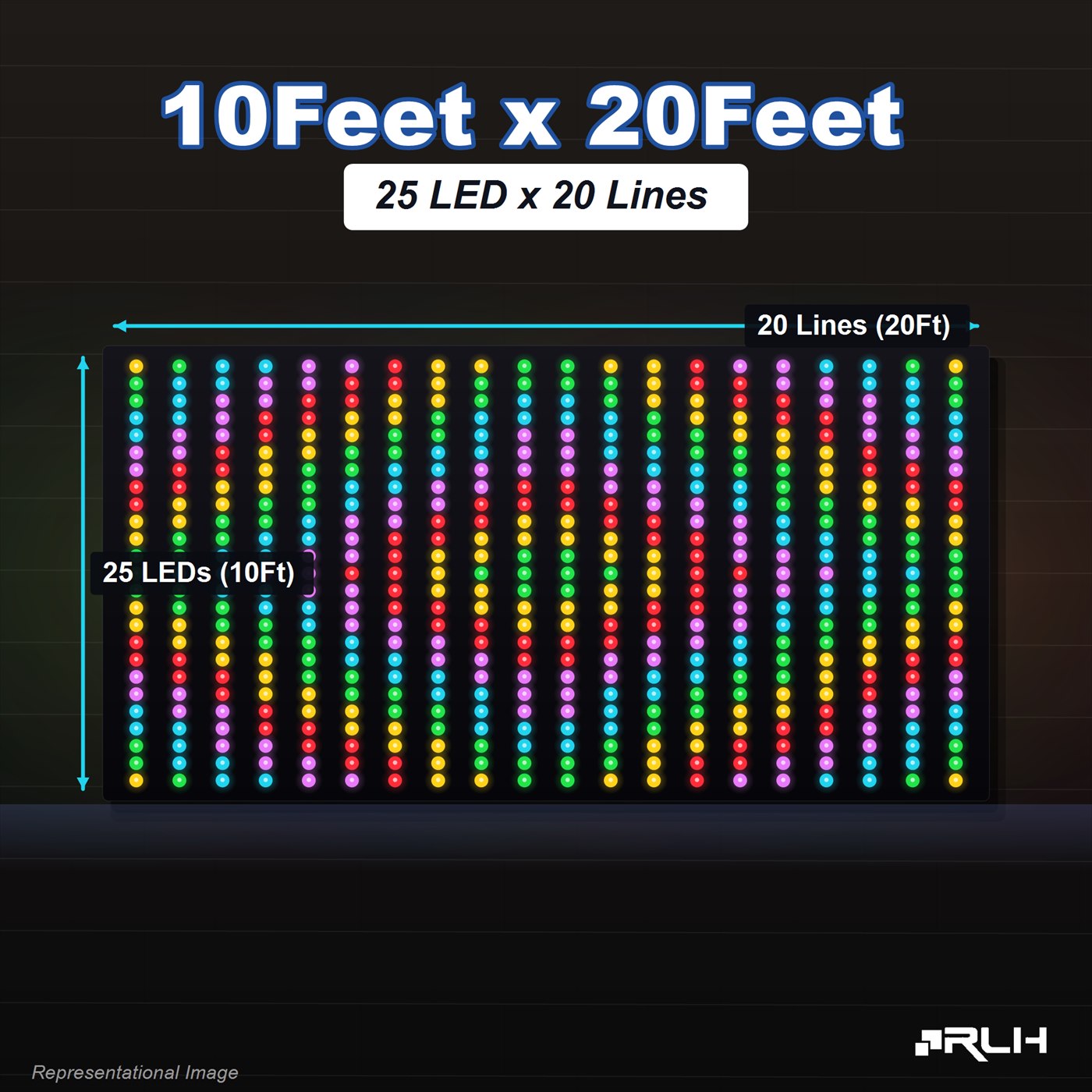 RGB Pixel LED Toran - 10 x 20 Feet