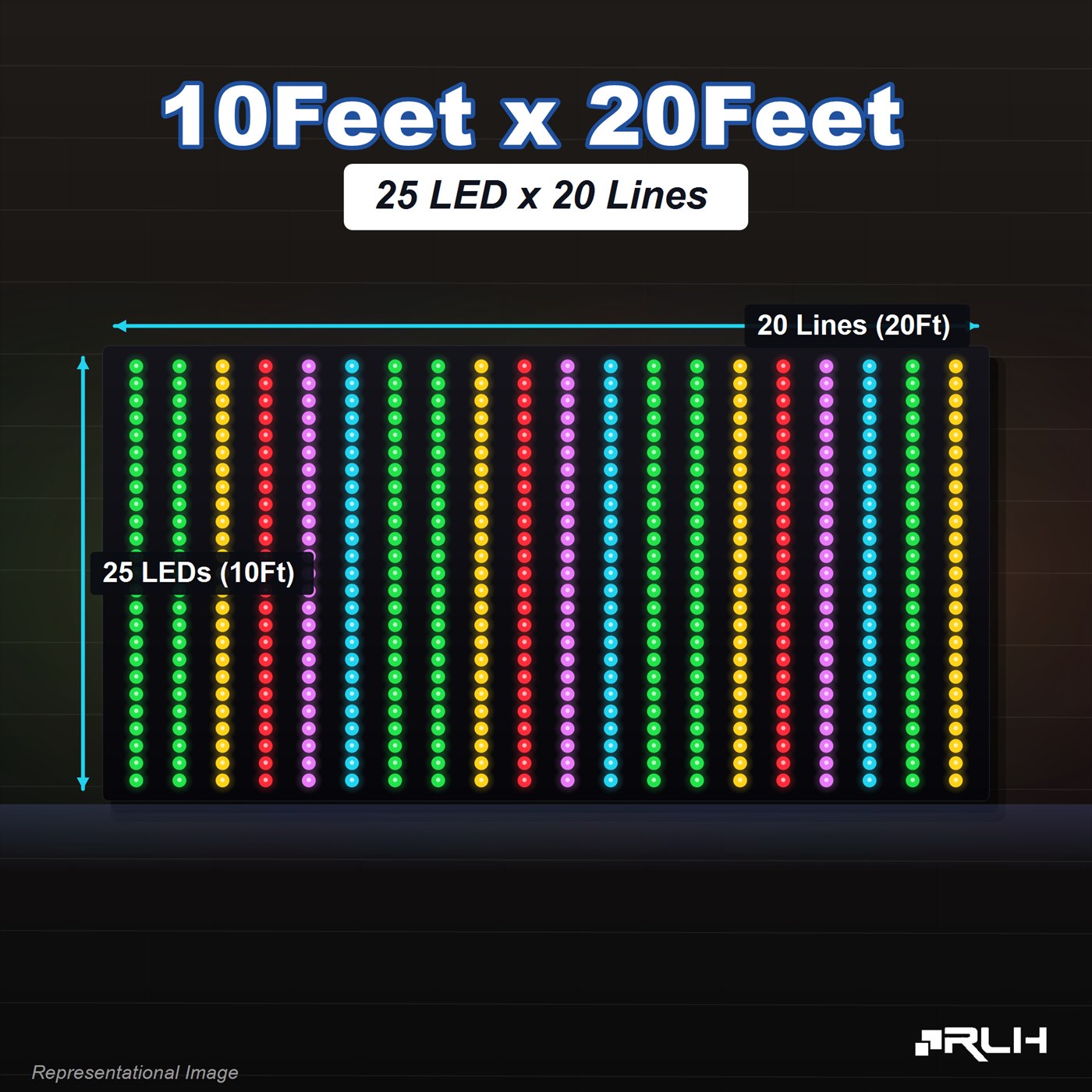 RGB Pixel LED Toran - 10 x 20 Feet - Image 3