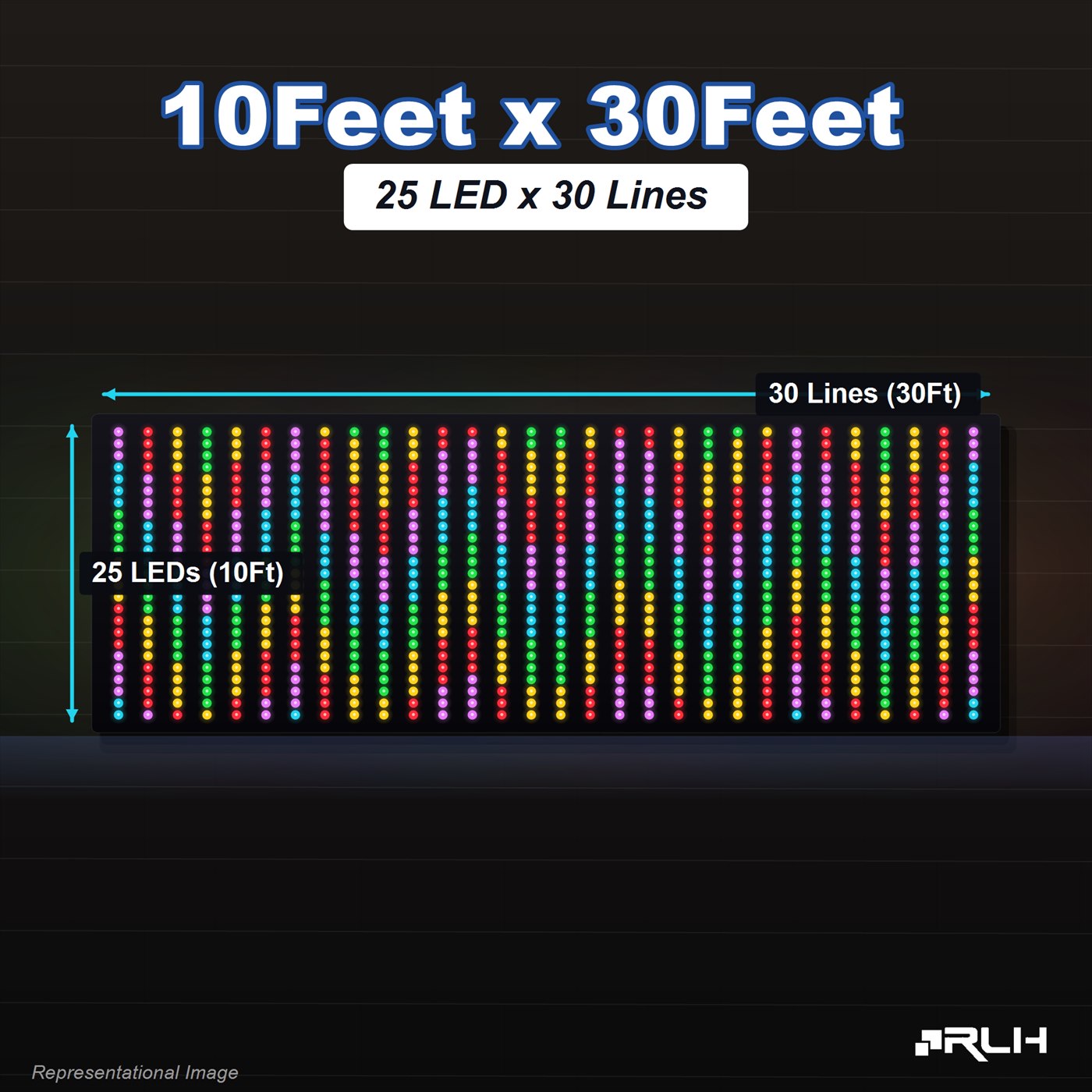 RGB Pixel LED Toran - 10 x 30 Feet - Image 3
