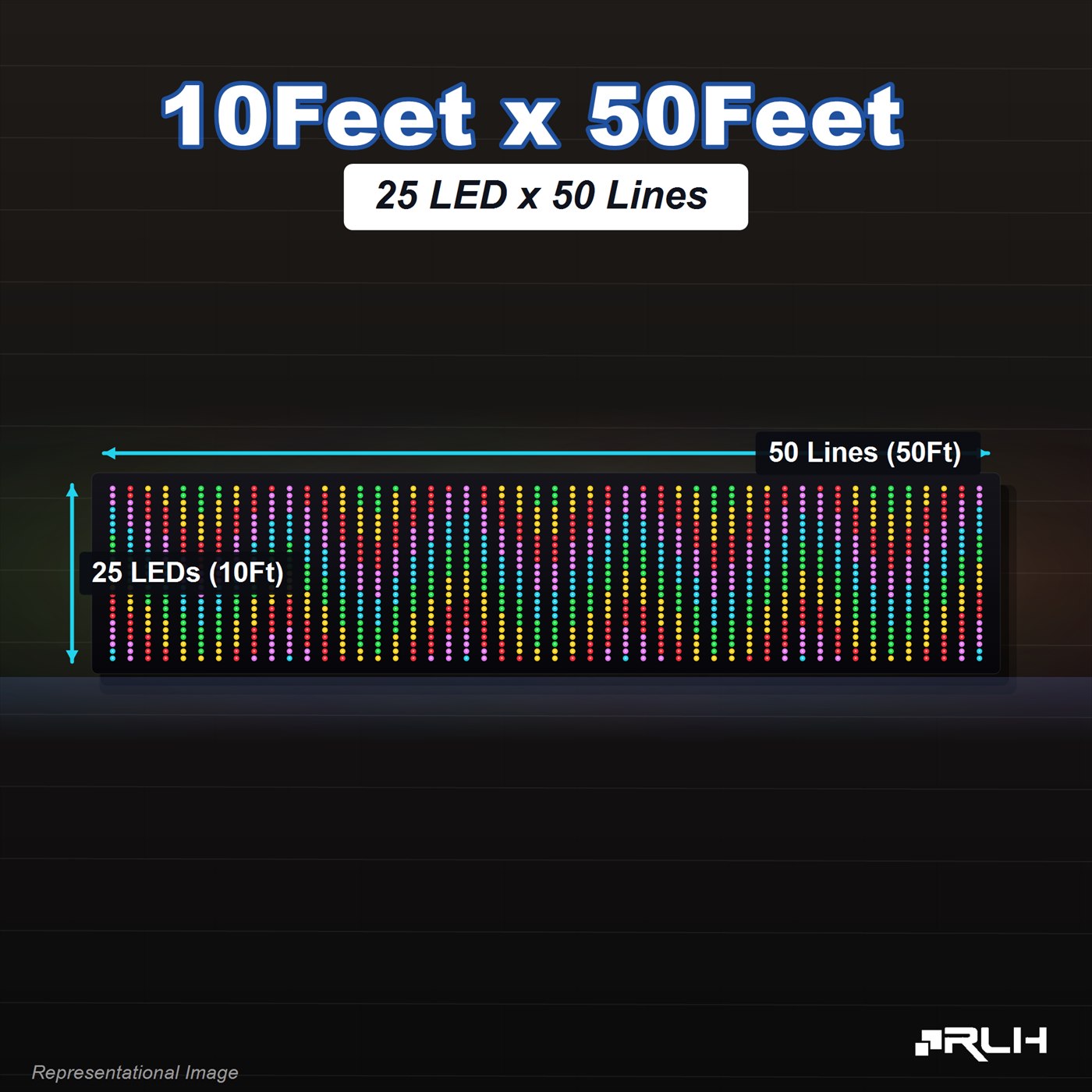 RGB Pixel LED Toran - 10 x 50 Feet - Image 2