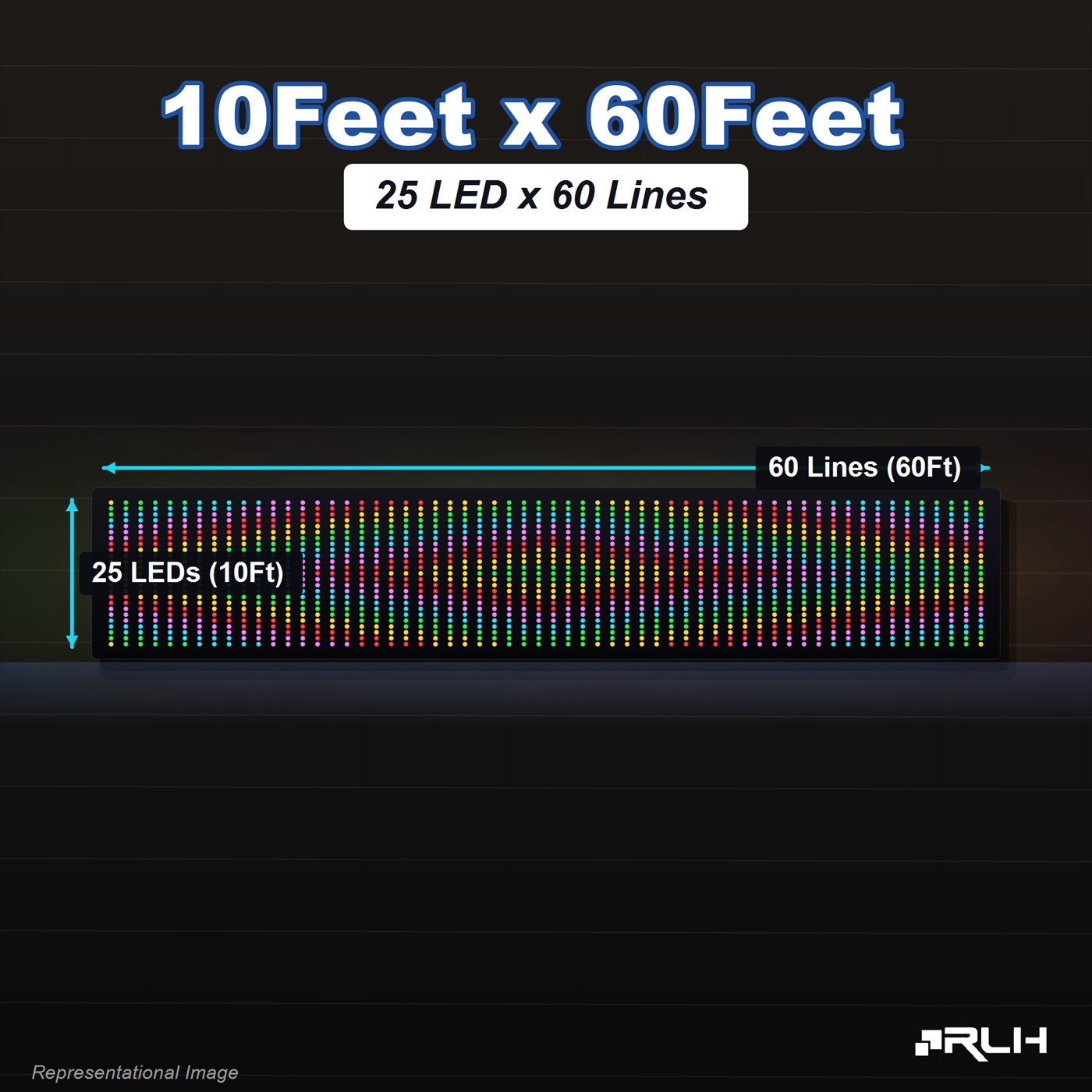 RGB Pixel LED Toran - 10 x 60 Feet - Image 2