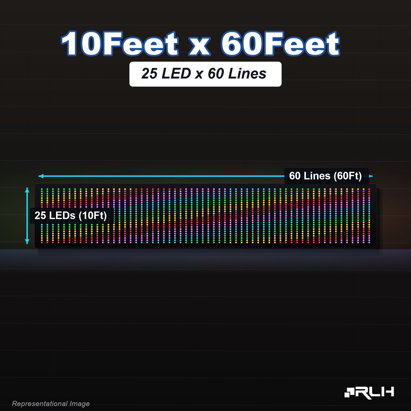 RGB Pixel LED Toran - 10 x 60 Feet - Image 3