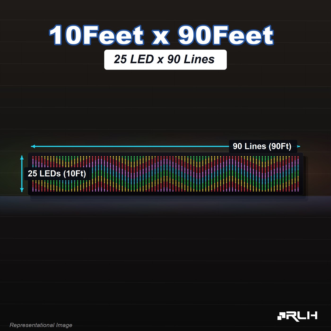 RGB Pixel LED Toran - 10 x 90 Feet - Image 2