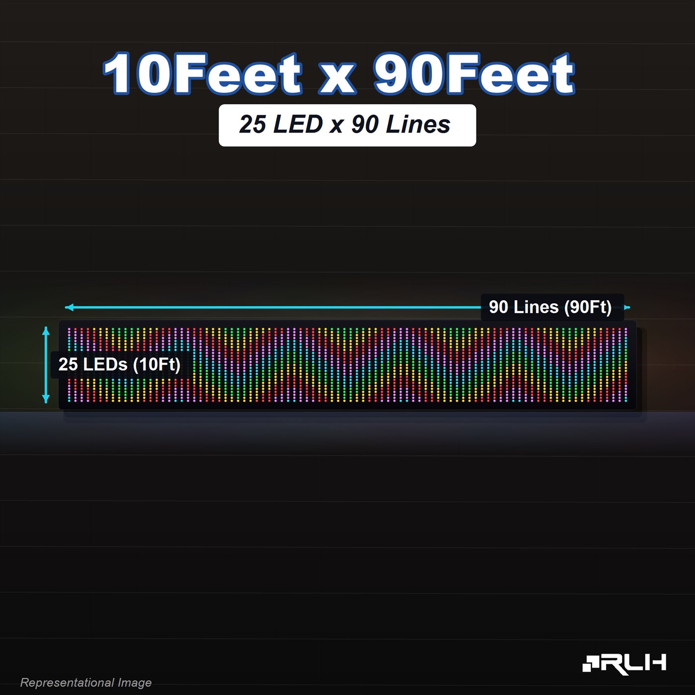 RGB Pixel LED Toran - 10 x 90 Feet - Image 3