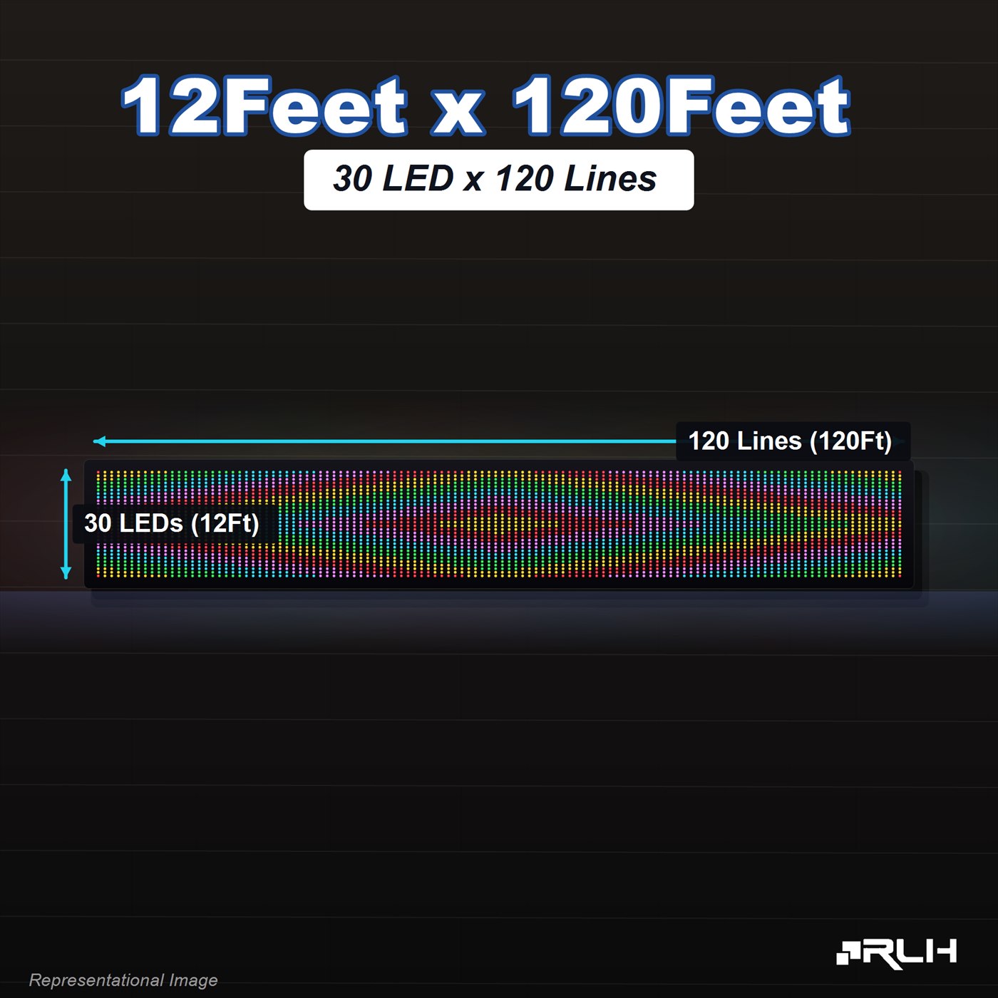 RGB Pixel LED Toran - 12 x 120 Feet - Image 2