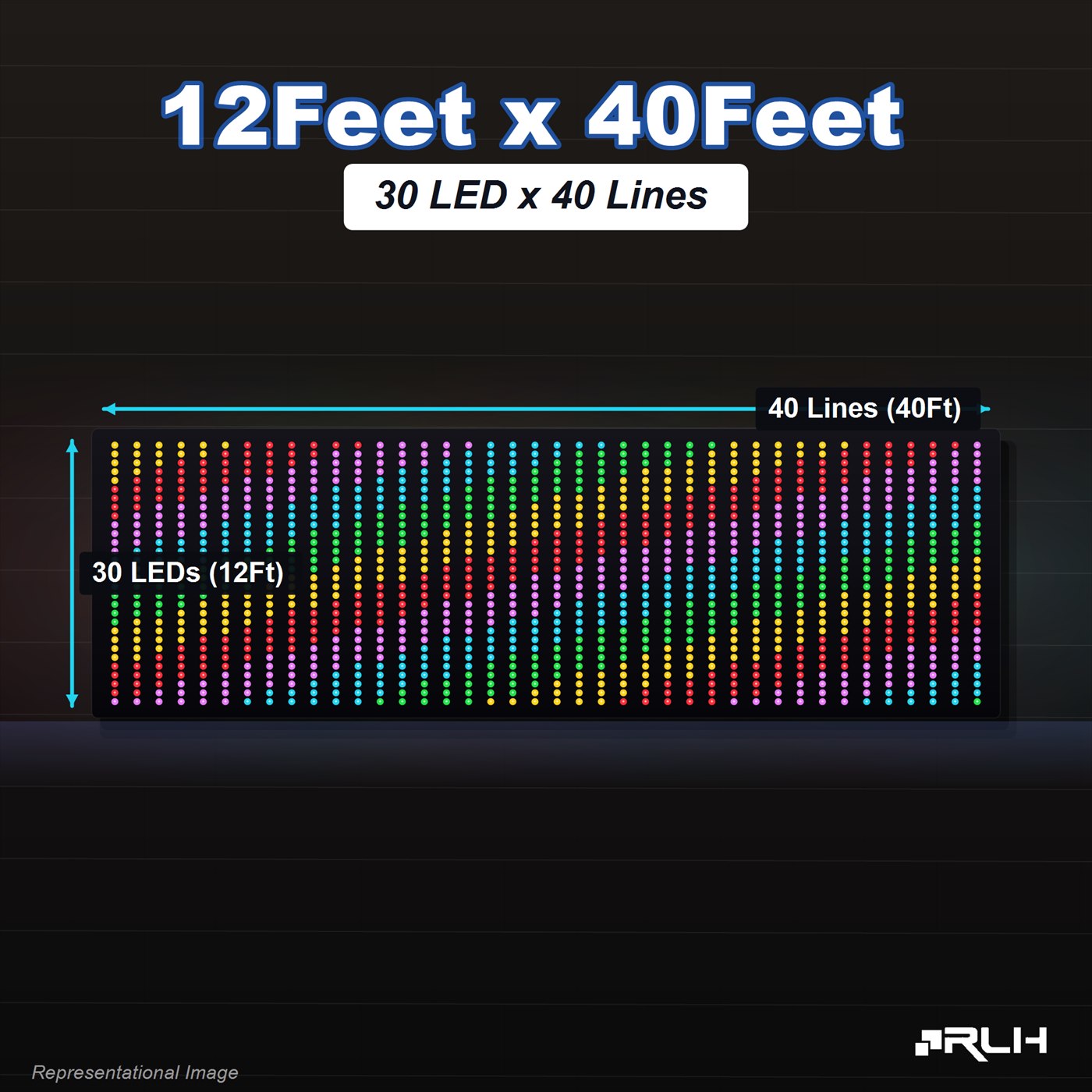RGB Pixel LED Toran - 12 x 40 Feet