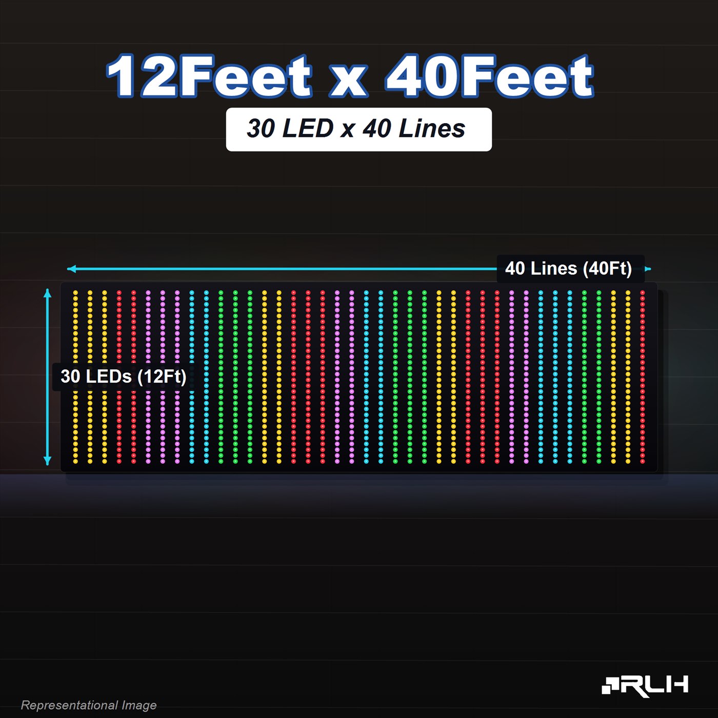 RGB Pixel LED Toran - 12 x 40 Feet - Image 2