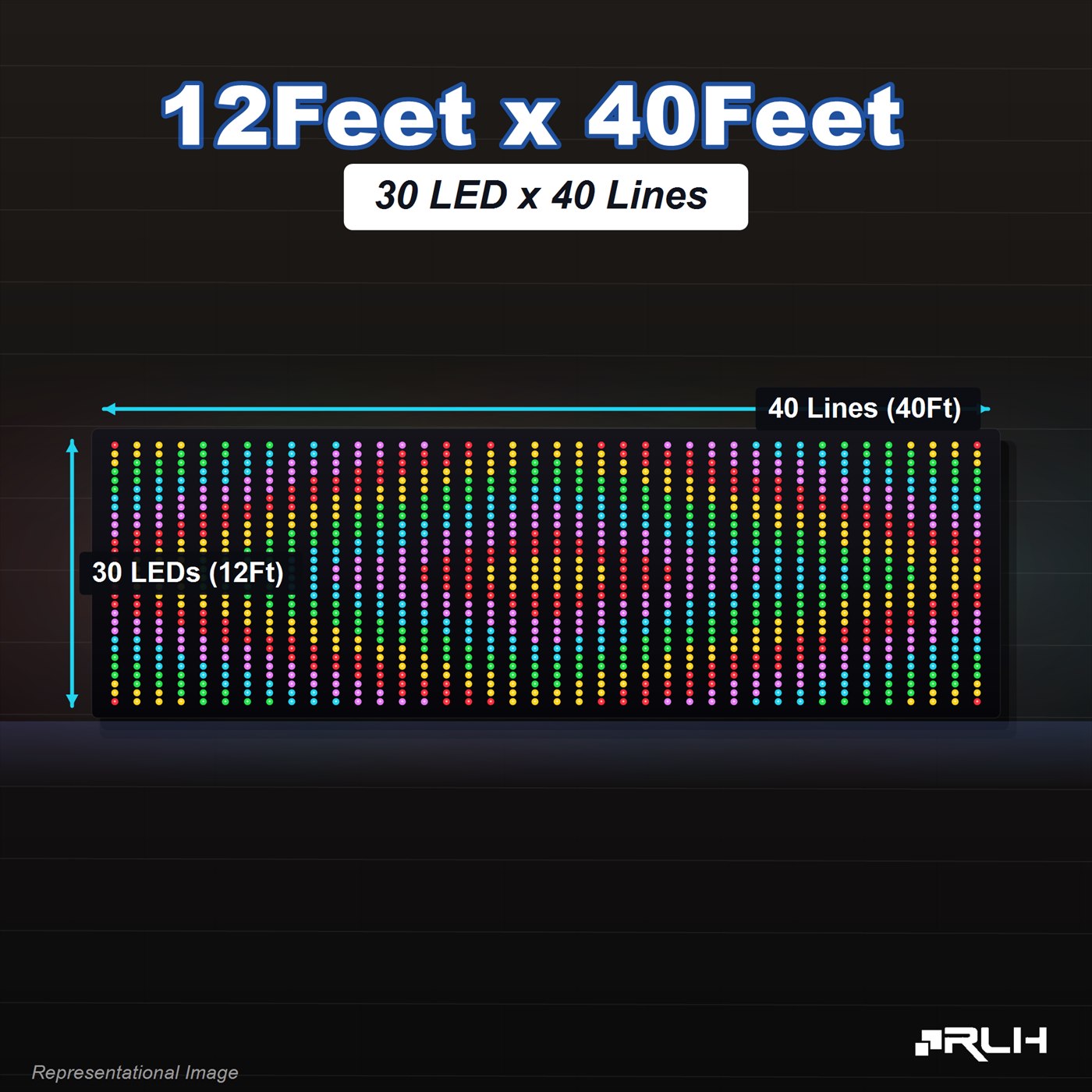 RGB Pixel LED Toran - 12 x 40 Feet - Image 3
