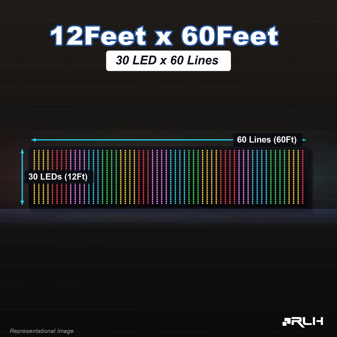 RGB Pixel LED Toran - 12 x 60 Feet