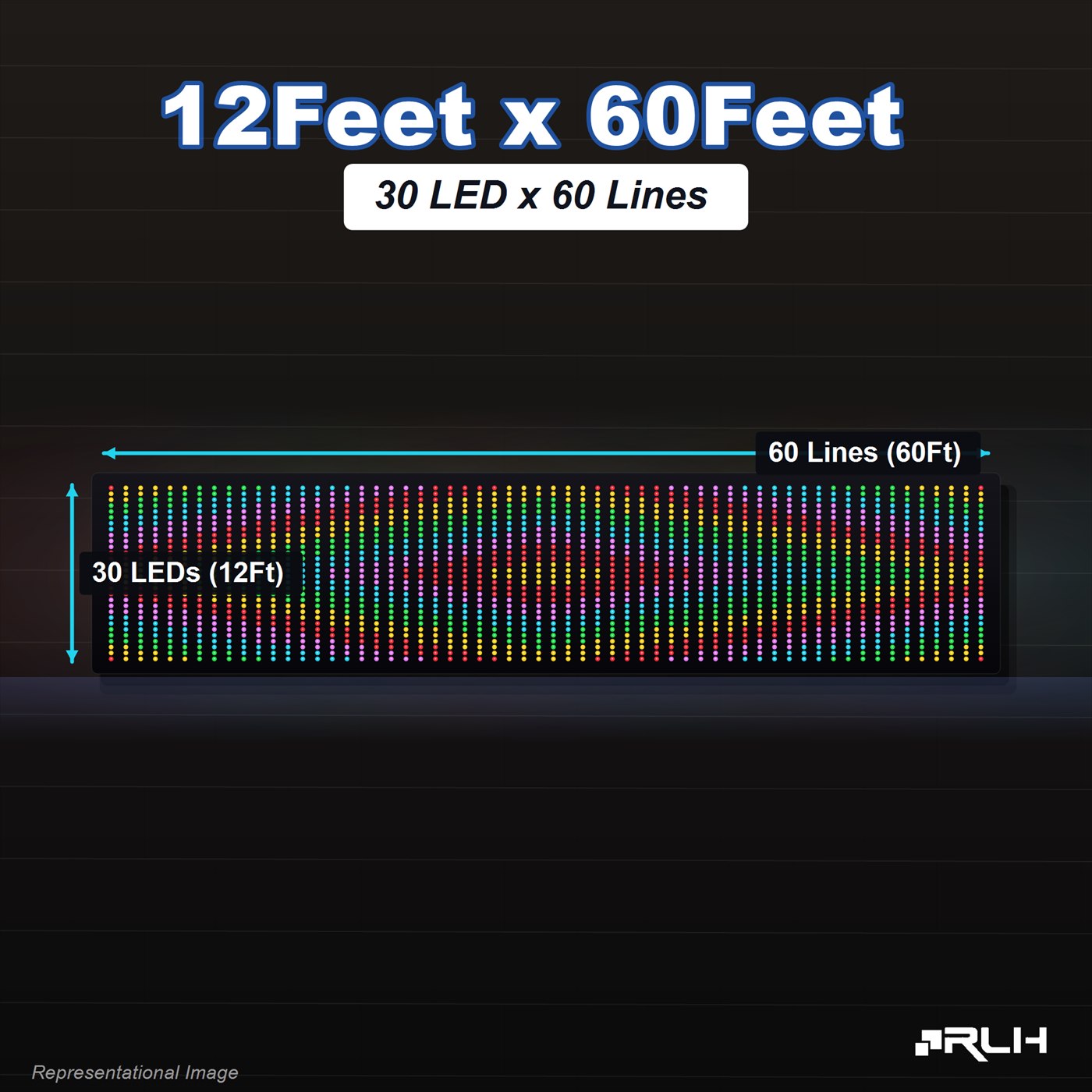 RGB Pixel LED Toran - 12 x 60 Feet - Image 2