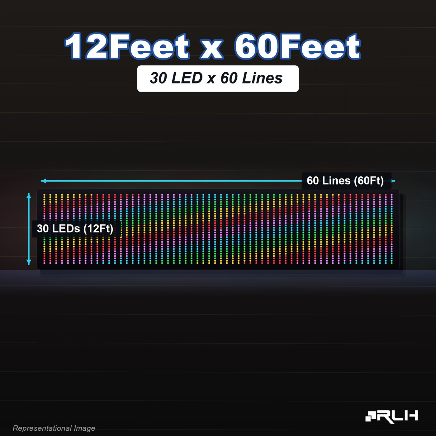 RGB Pixel LED Toran - 12 x 60 Feet - Image 3