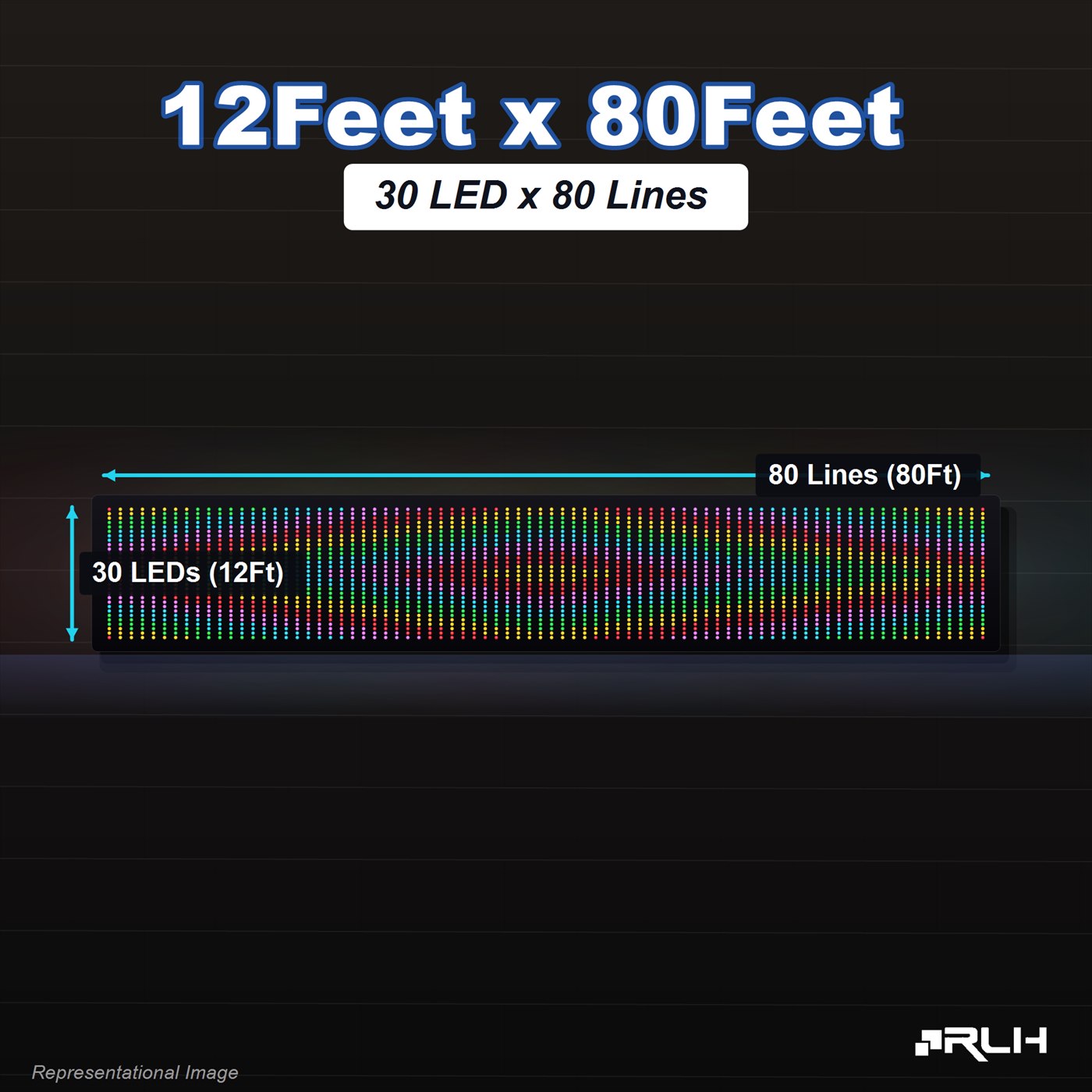 RGB Pixel LED Toran - 12 x 80 Feet