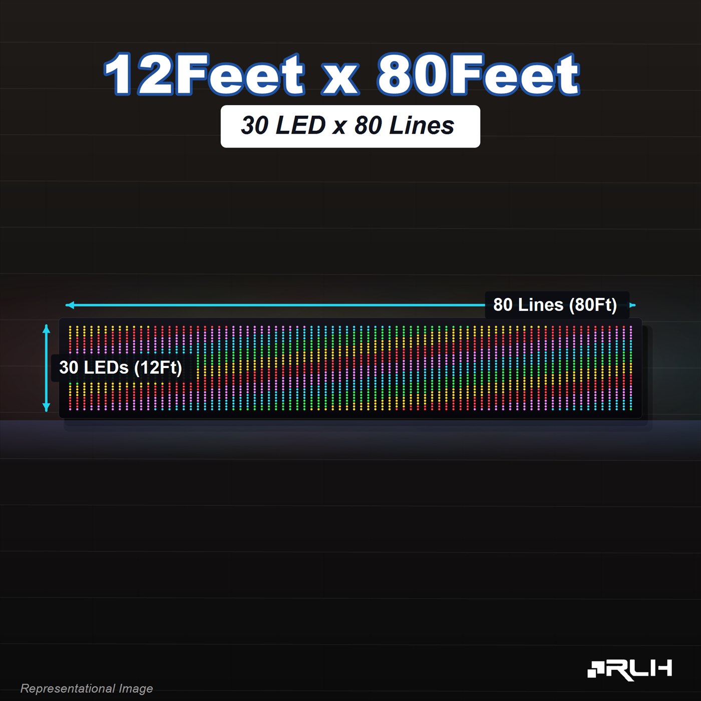 RGB Pixel LED Toran - 12 x 80 Feet - Image 2