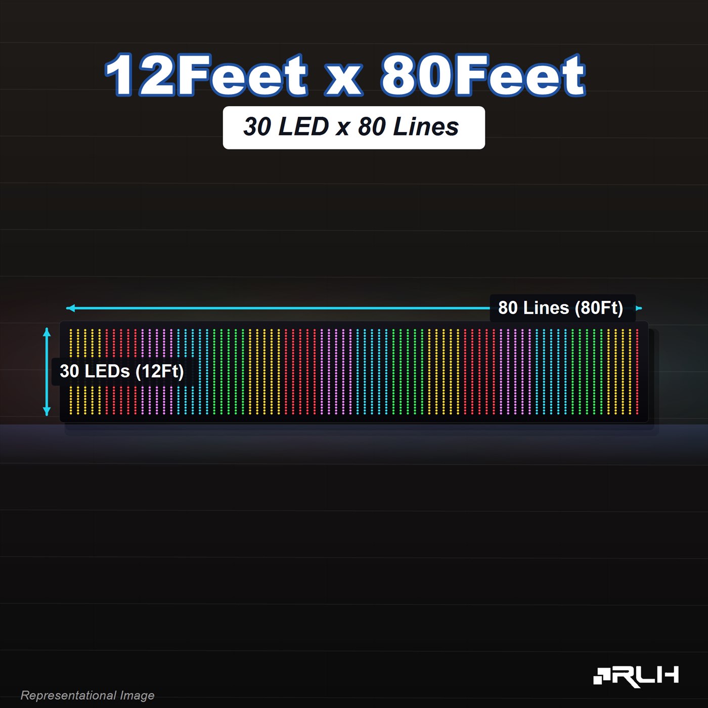 RGB Pixel LED Toran - 12 x 80 Feet - Image 3