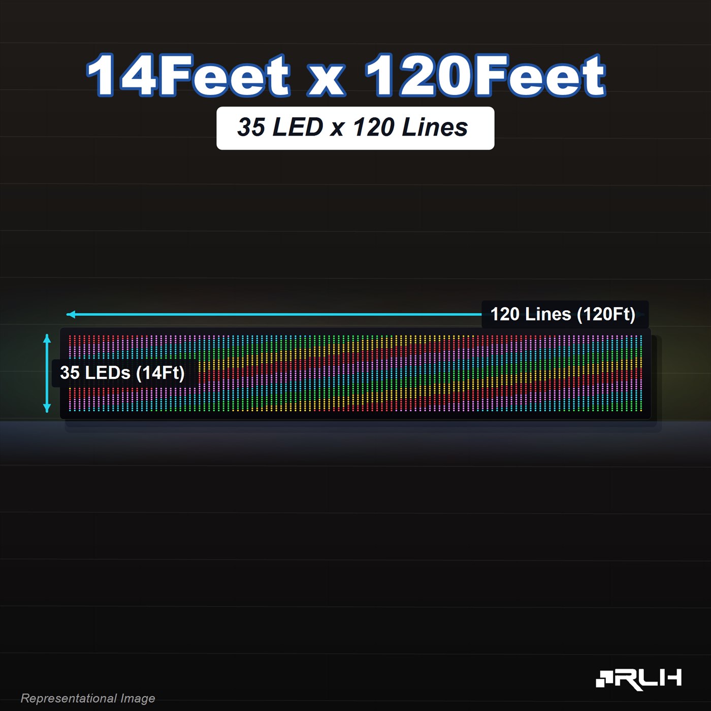 RGB Pixel LED Toran - 14 x 120 Feet - Image 3