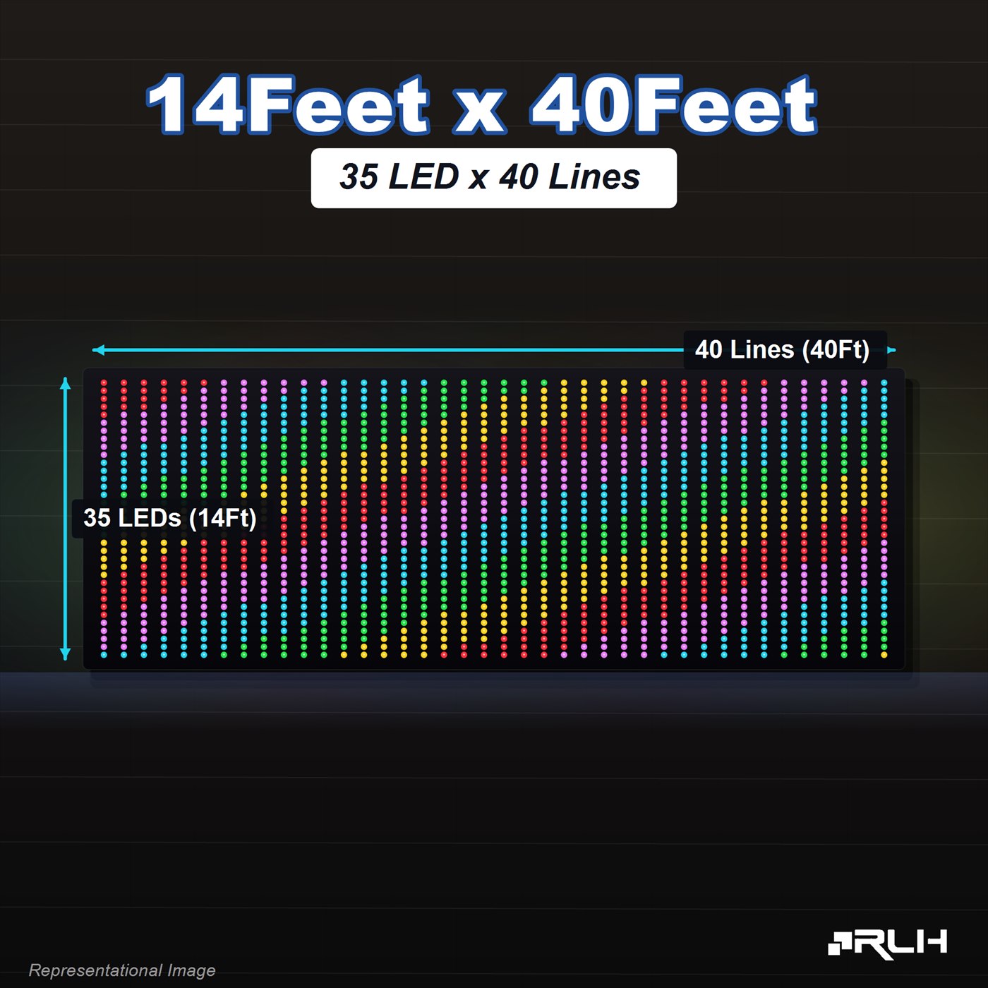 RGB Pixel LED Toran - 14 x 40 Feet