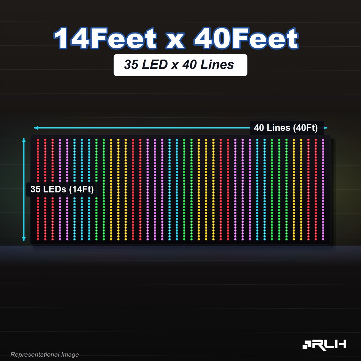 RGB Pixel LED Toran - 14 x 40 Feet - Image 2