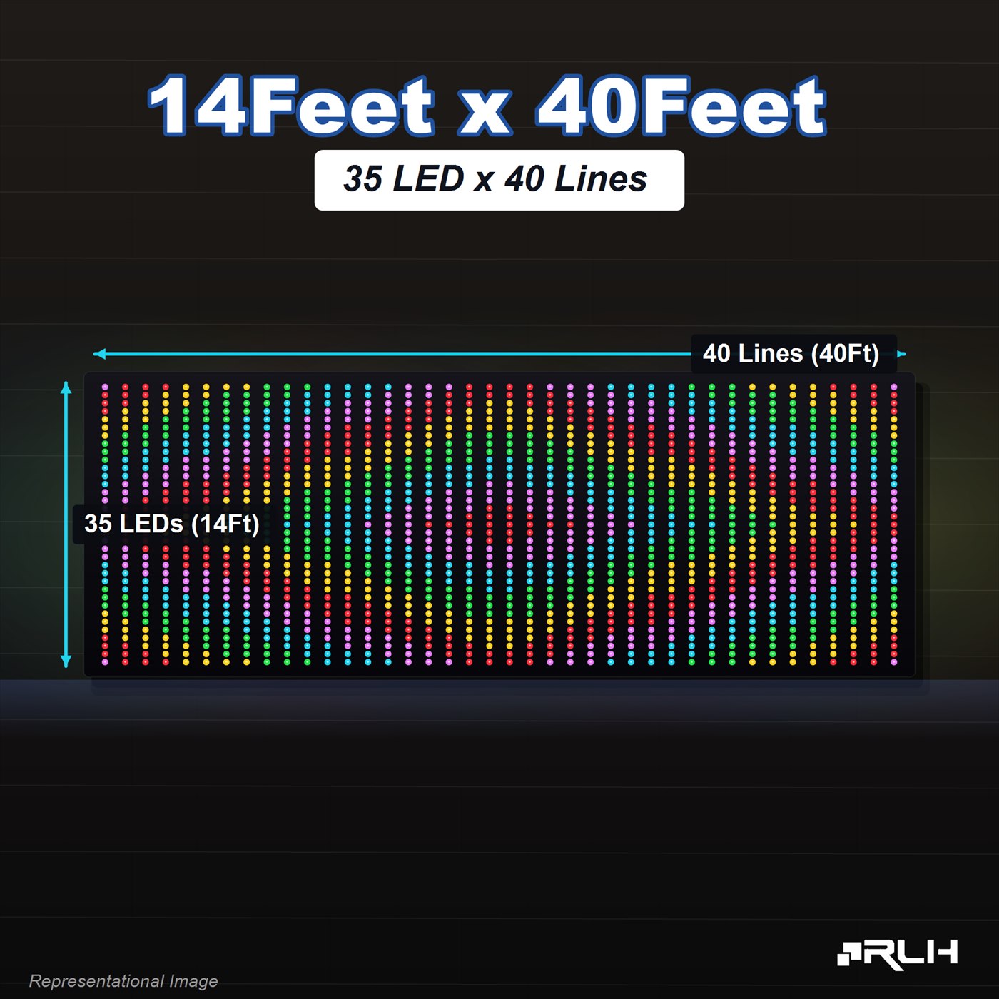 RGB Pixel LED Toran - 14 x 40 Feet - Image 3