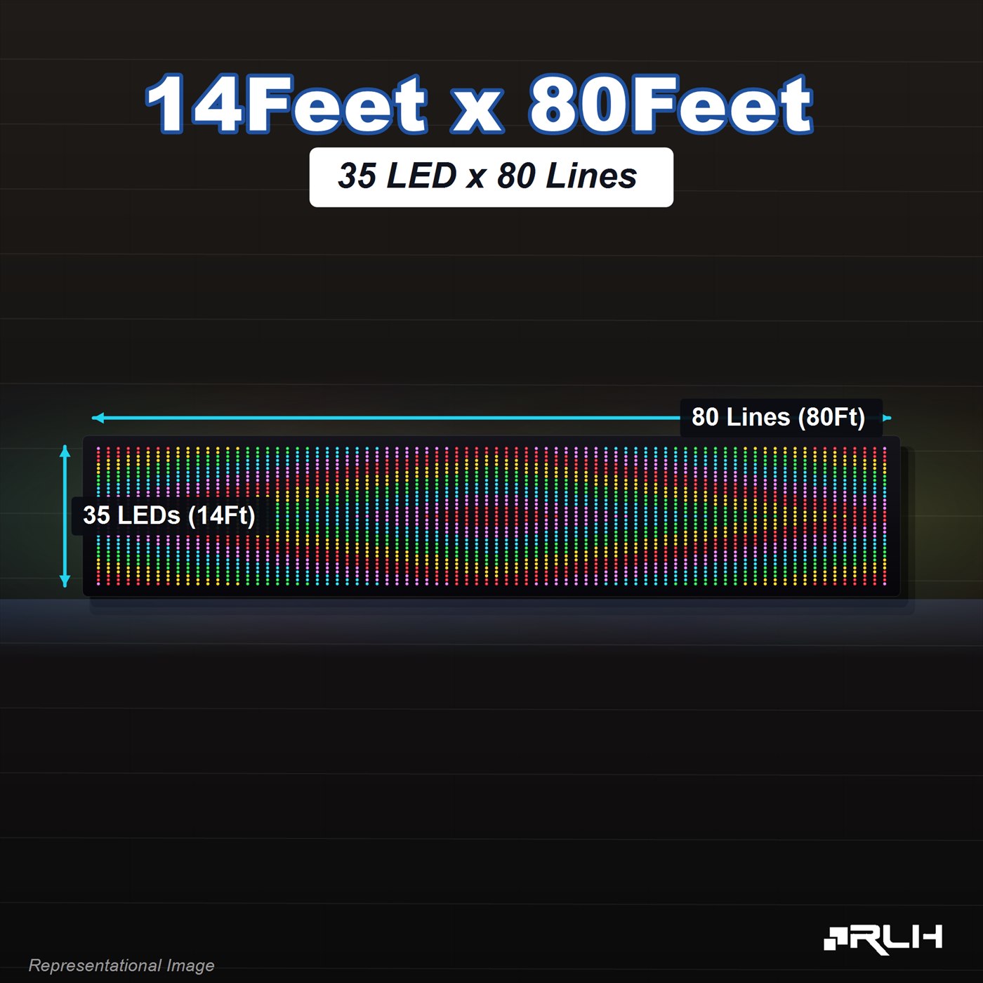 RGB Pixel LED Toran - 14 x 80 Feet