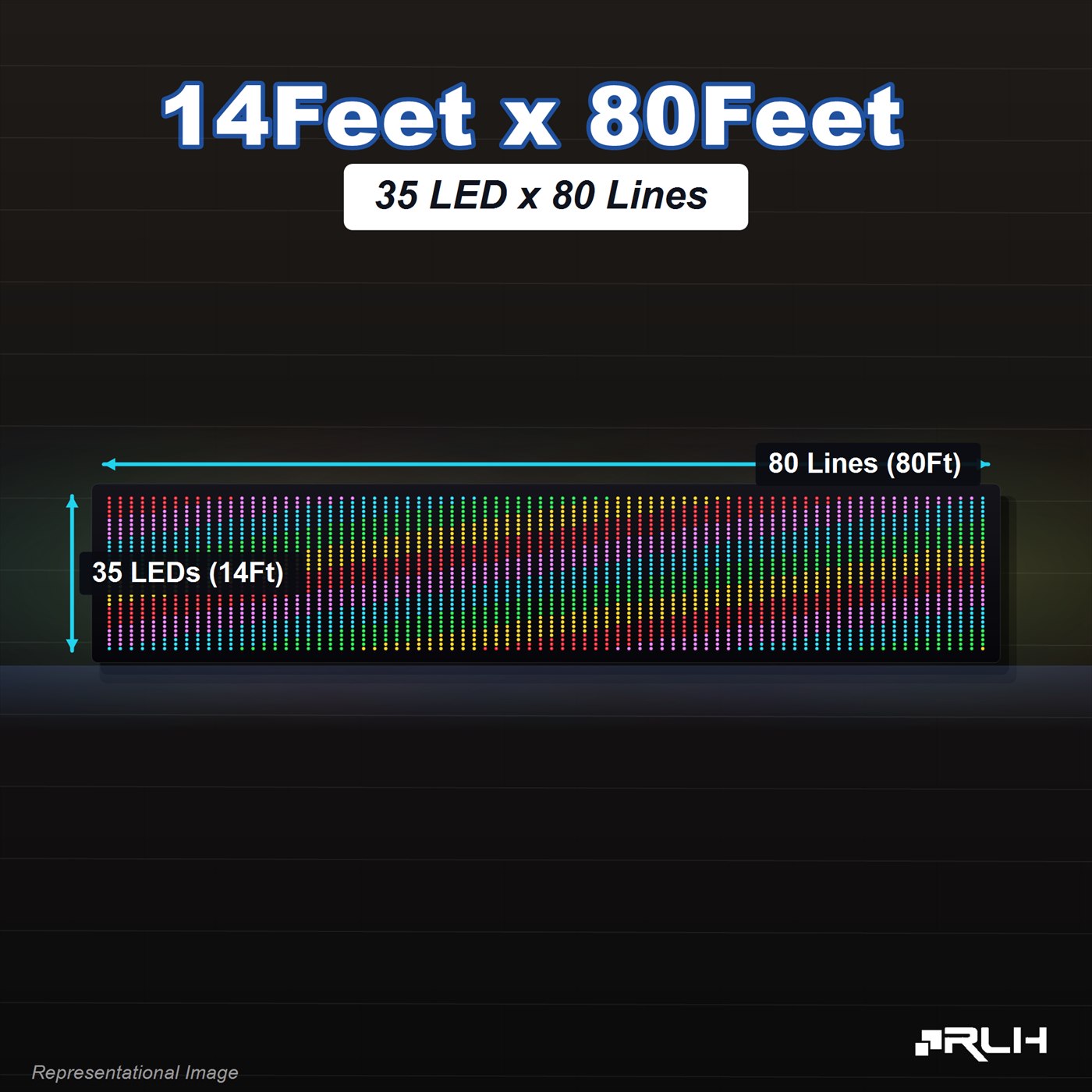 RGB Pixel LED Toran - 14 x 80 Feet - Image 2
