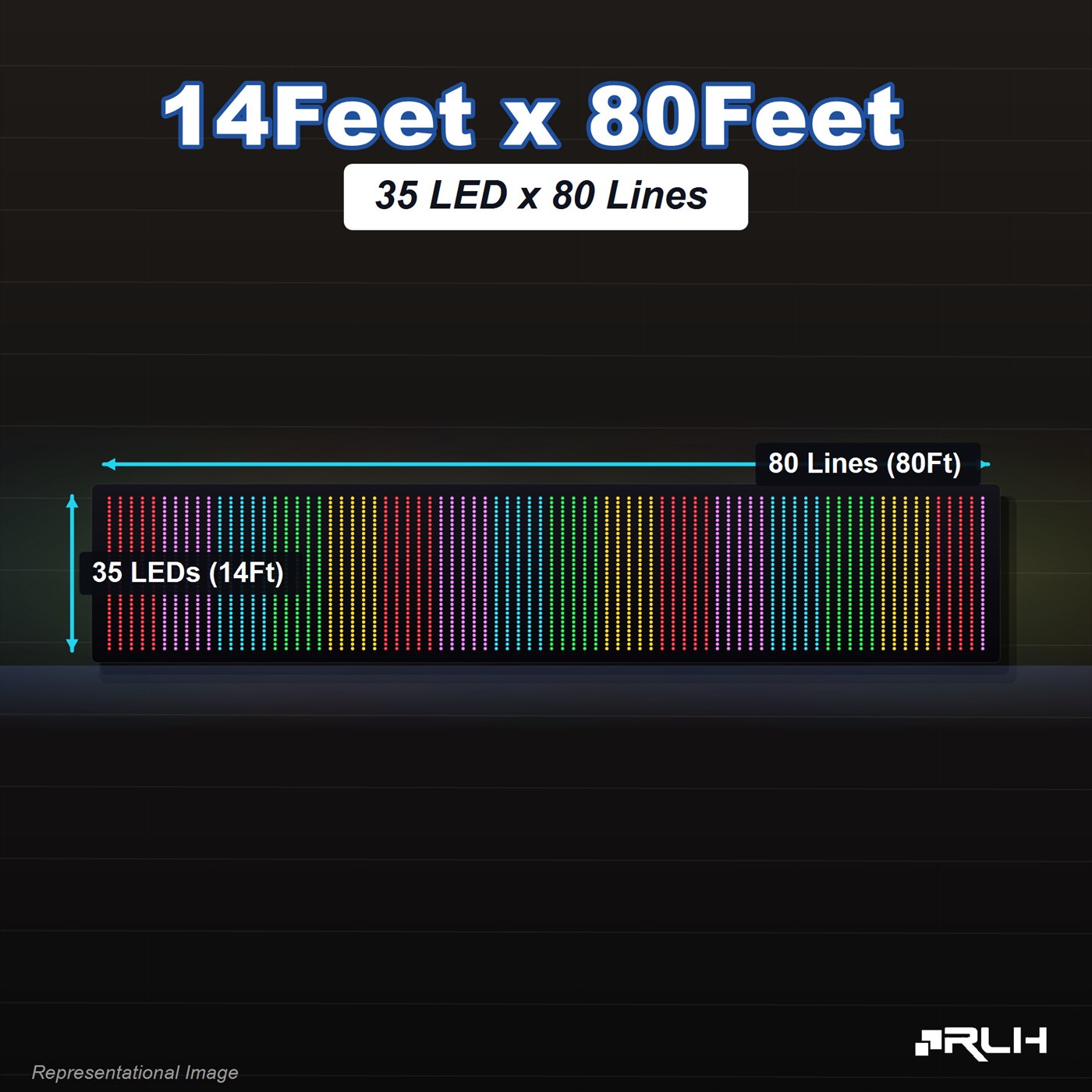RGB Pixel LED Toran - 14 x 80 Feet - Image 3