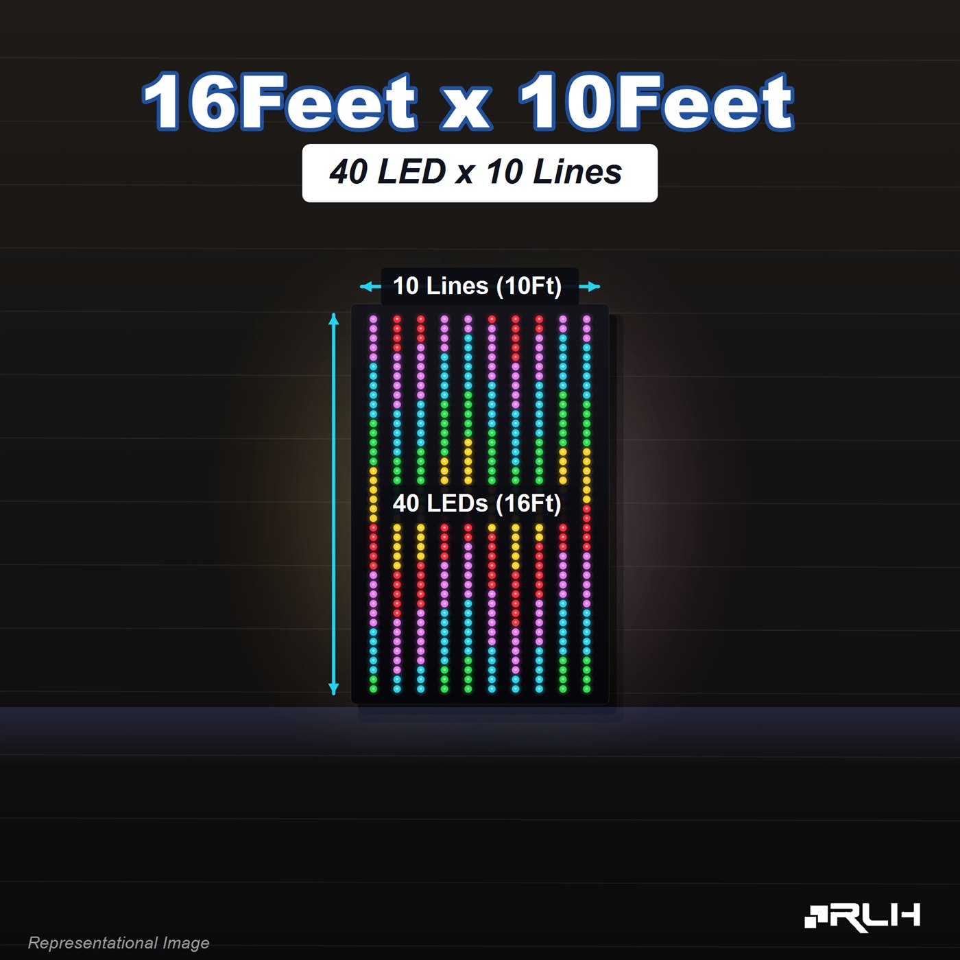RGB Pixel LED Toran - 16 x 10 Feet - Image 2