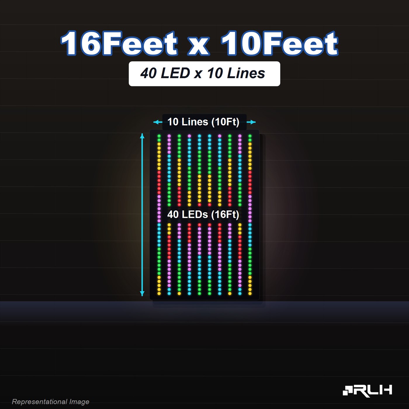 RGB Pixel LED Toran - 16 x 10 Feet - Image 3