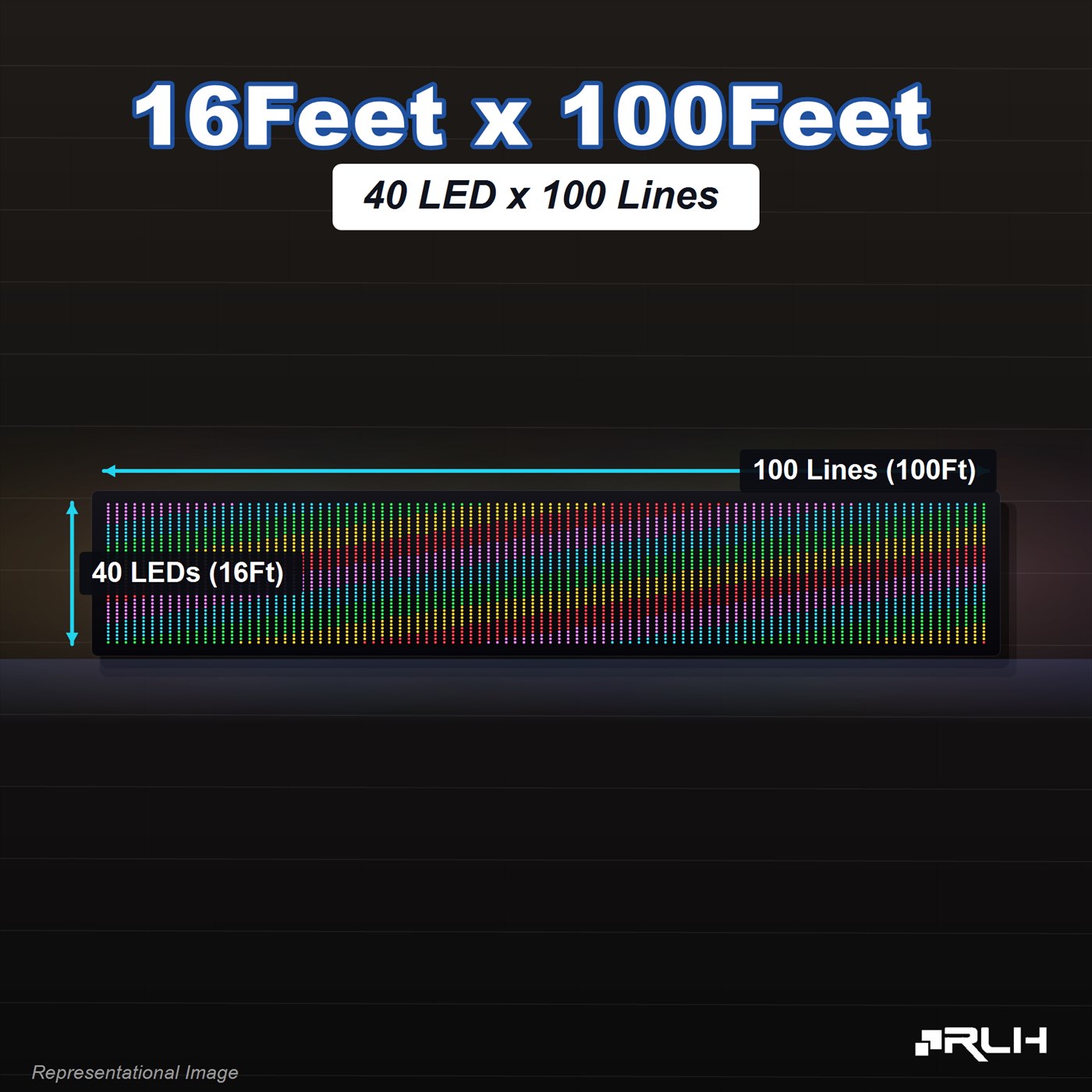 RGB Pixel LED Toran - 16 x 100 Feet