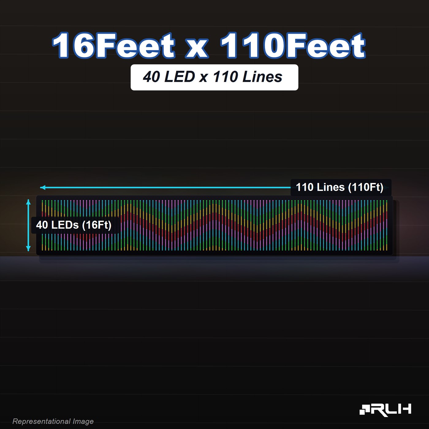 RGB Pixel LED Toran - 16 x 110 Feet