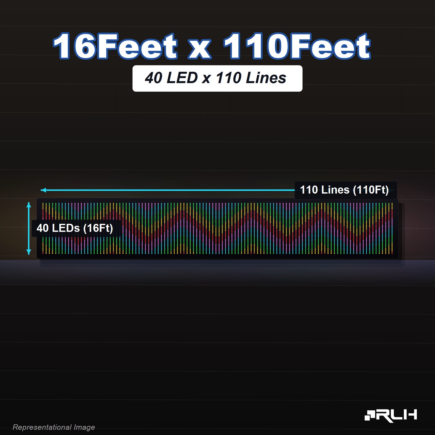 RGB Pixel LED Toran - 16 x 110 Feet - Image 2