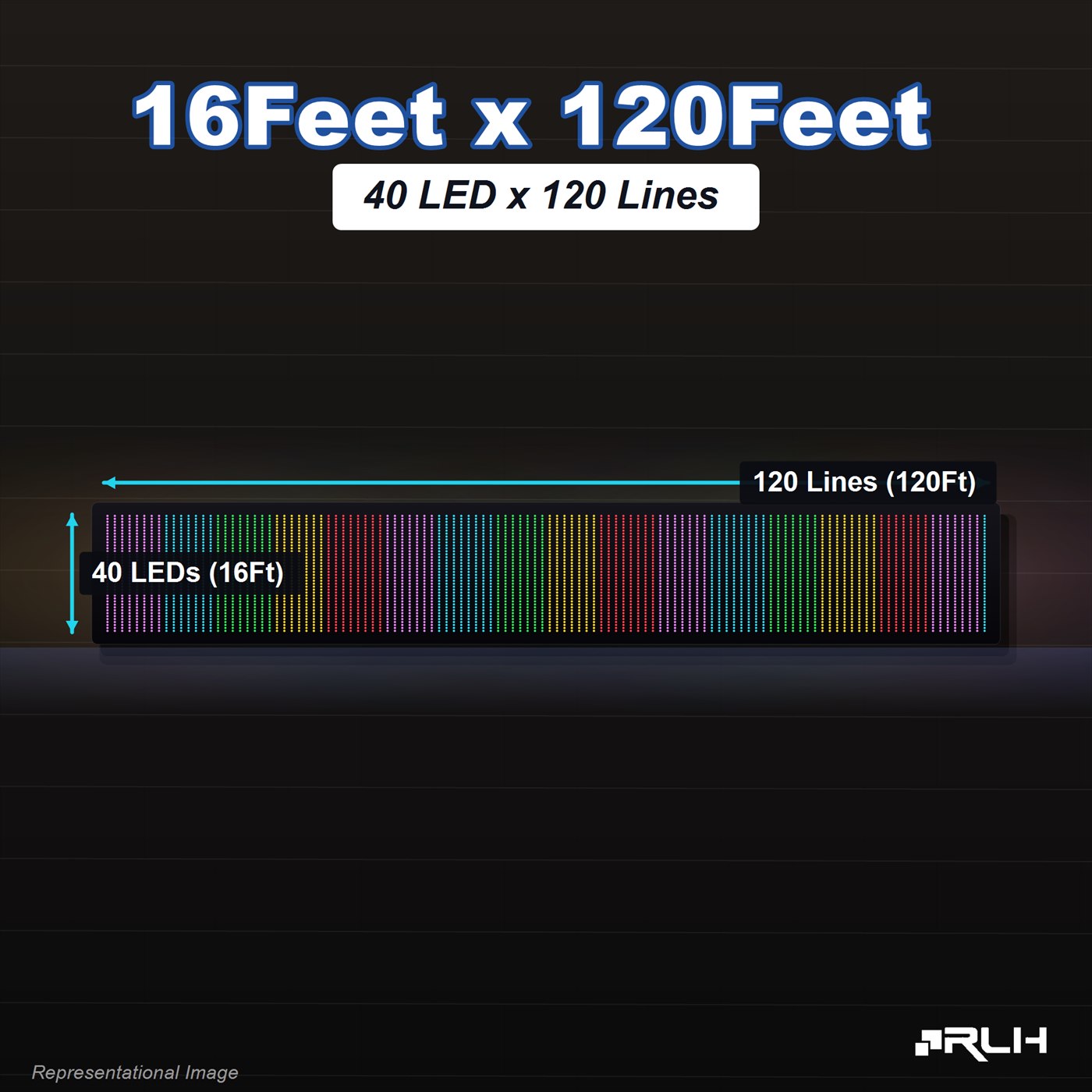 RGB Pixel LED Toran - 16 x 120 Feet