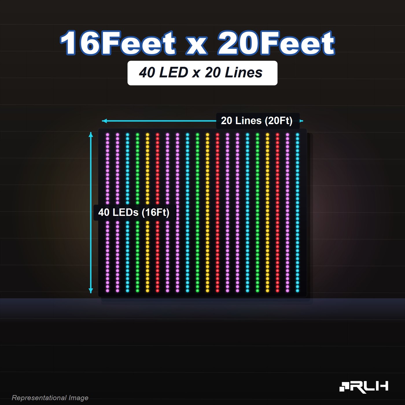RGB Pixel LED Toran - 16 x 20 Feet - Image 3