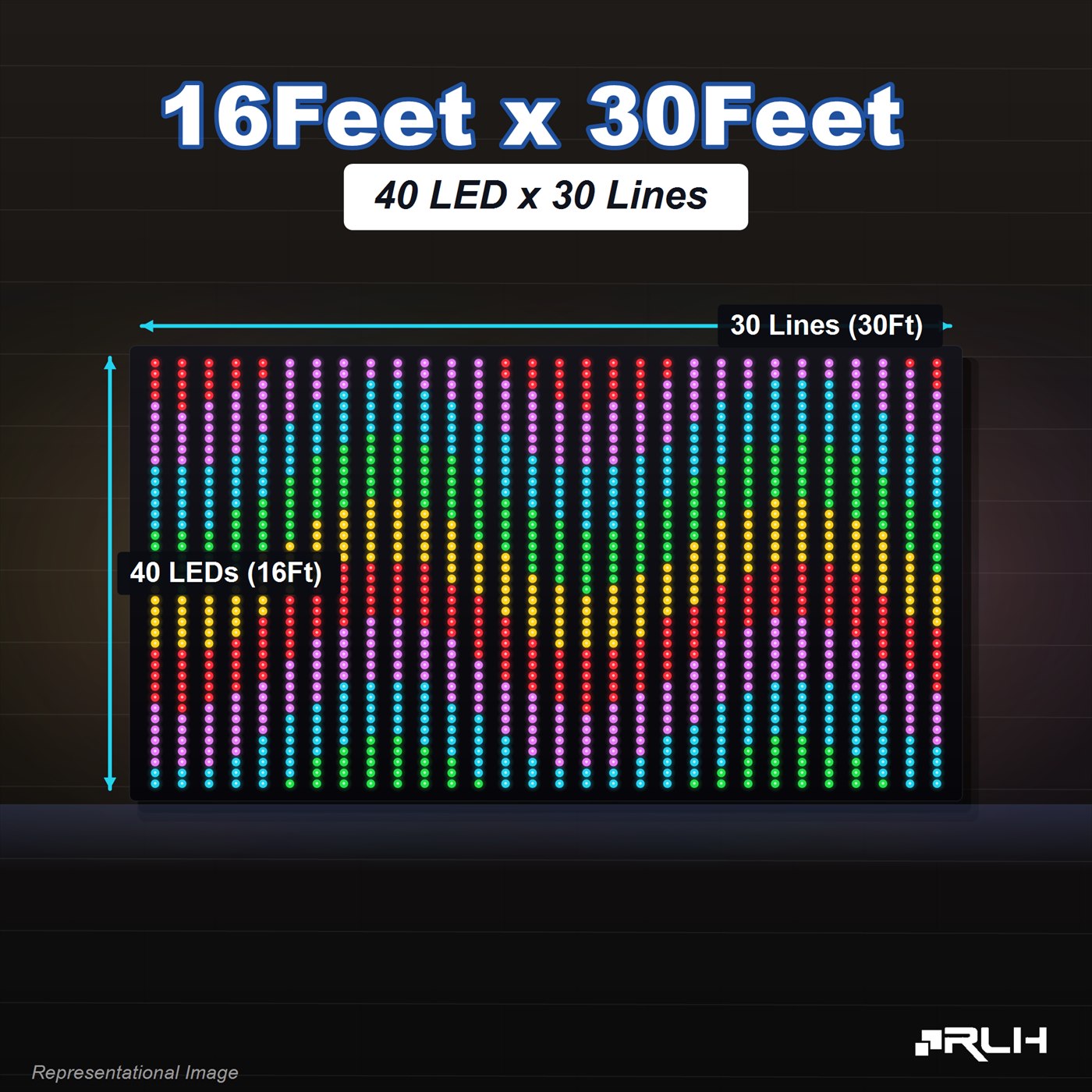 RGB Pixel LED Toran - 16 x 30 Feet