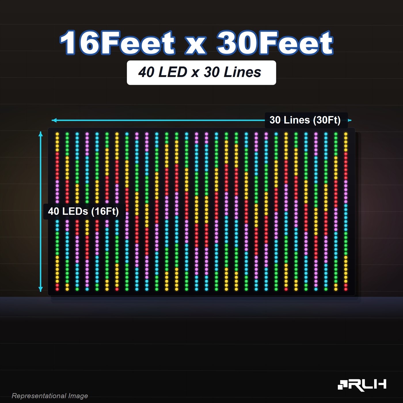 RGB Pixel LED Toran - 16 x 30 Feet - Image 3