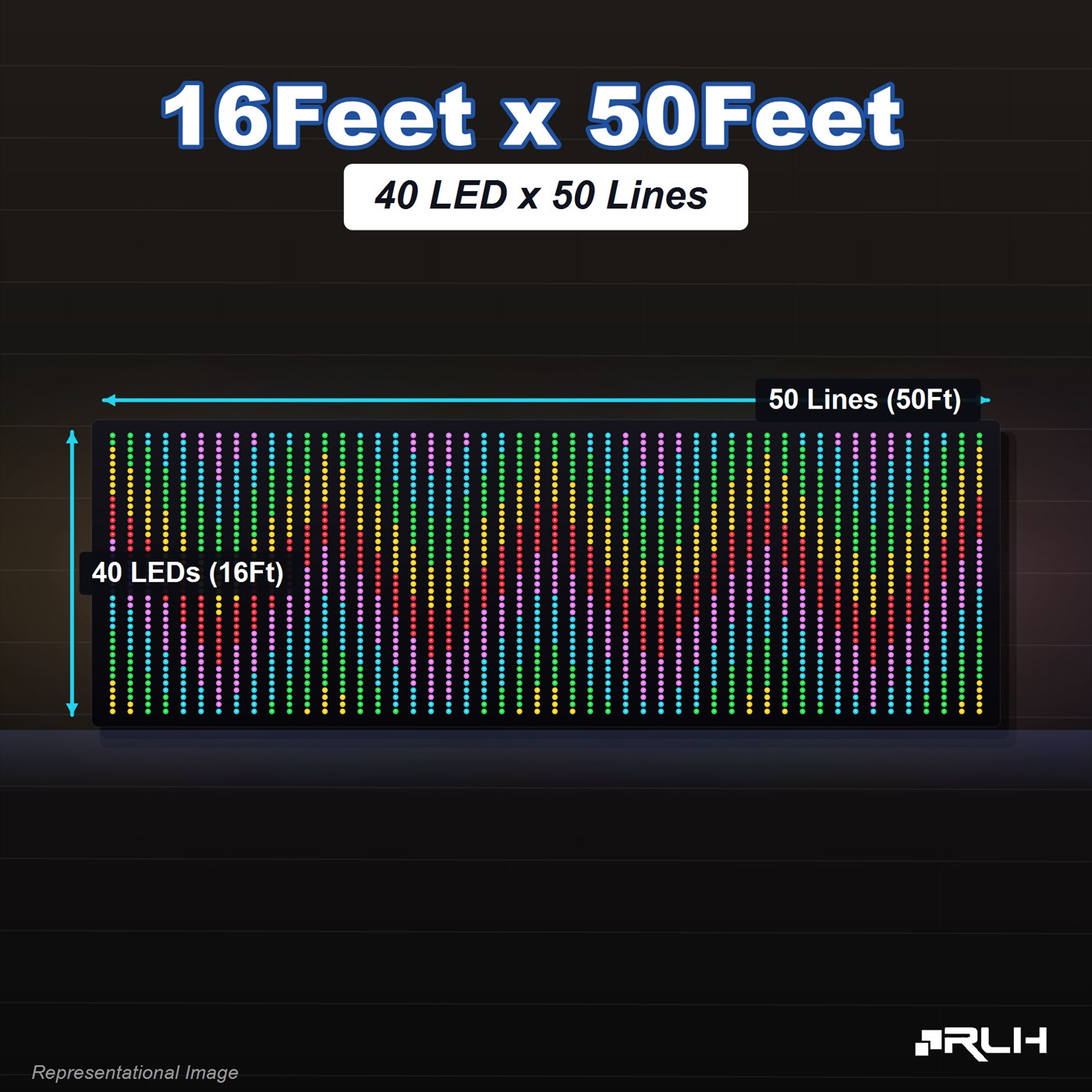 RGB Pixel LED Toran - 16 x 50 Feet