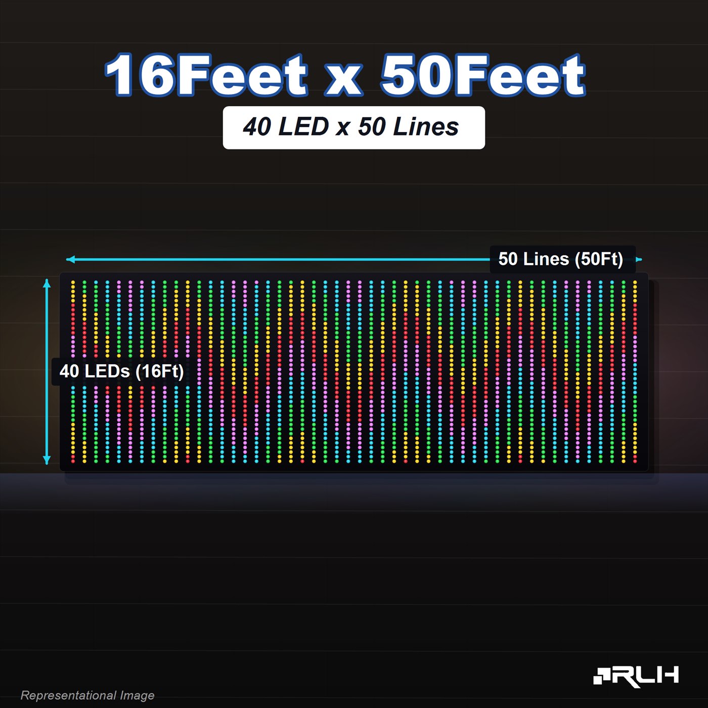 RGB Pixel LED Toran - 16 x 50 Feet - Image 2