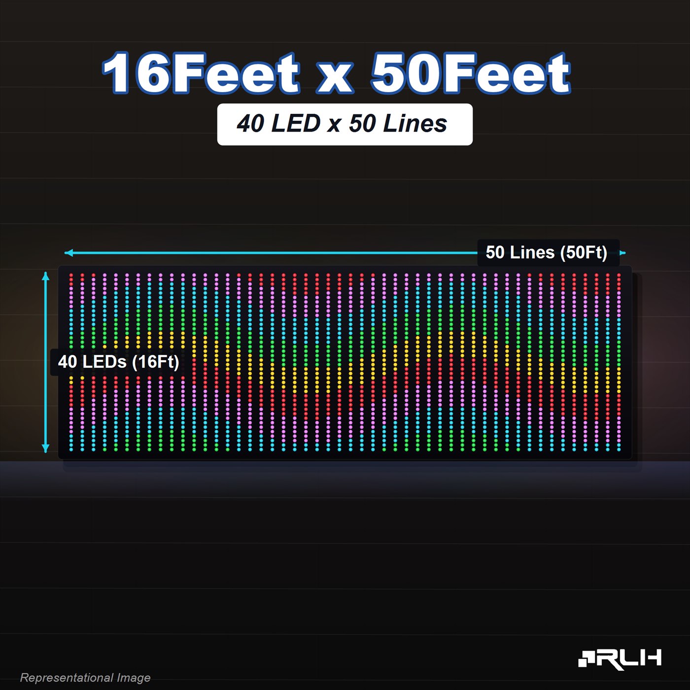 RGB Pixel LED Toran - 16 x 50 Feet - Image 3