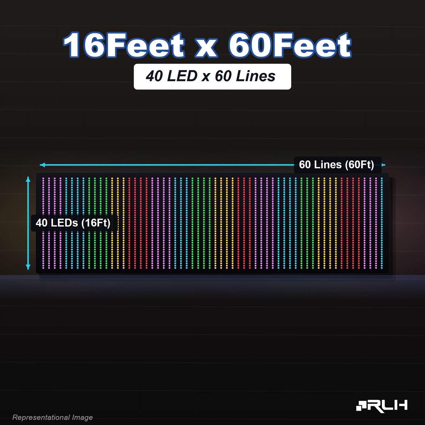 RGB Pixel LED Toran - 16 x 60 Feet