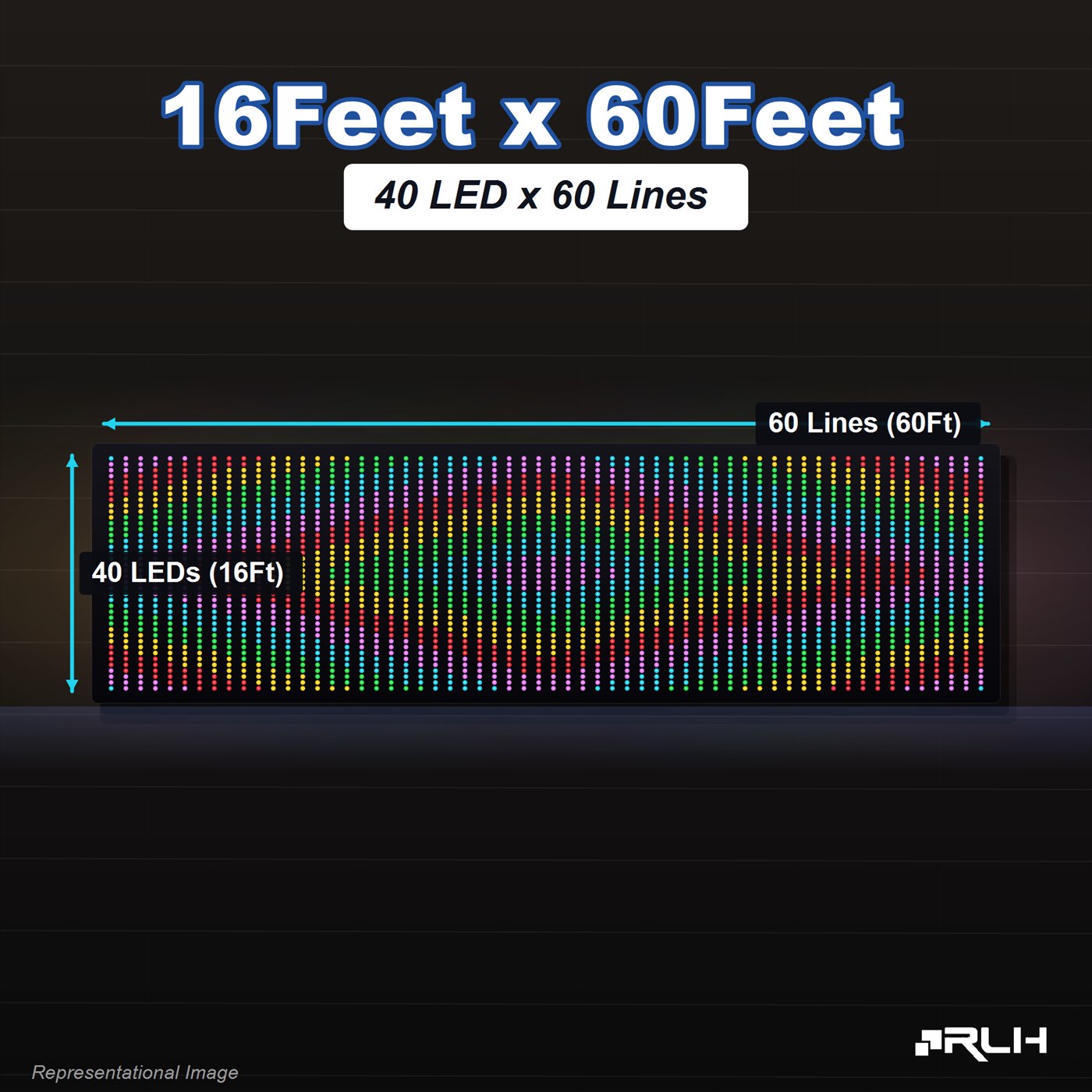 RGB Pixel LED Toran - 16 x 60 Feet - Image 2
