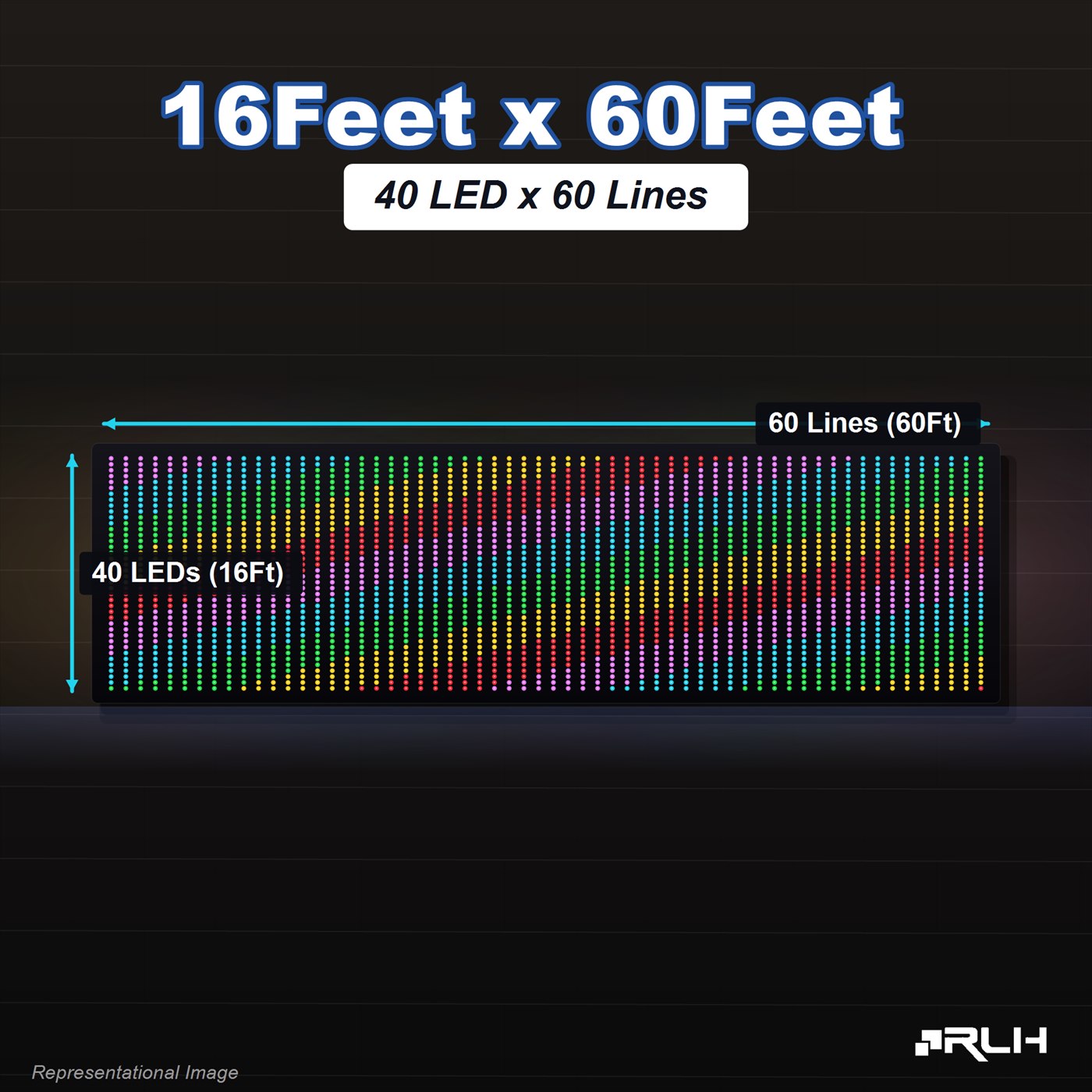 RGB Pixel LED Toran - 16 x 60 Feet - Image 3