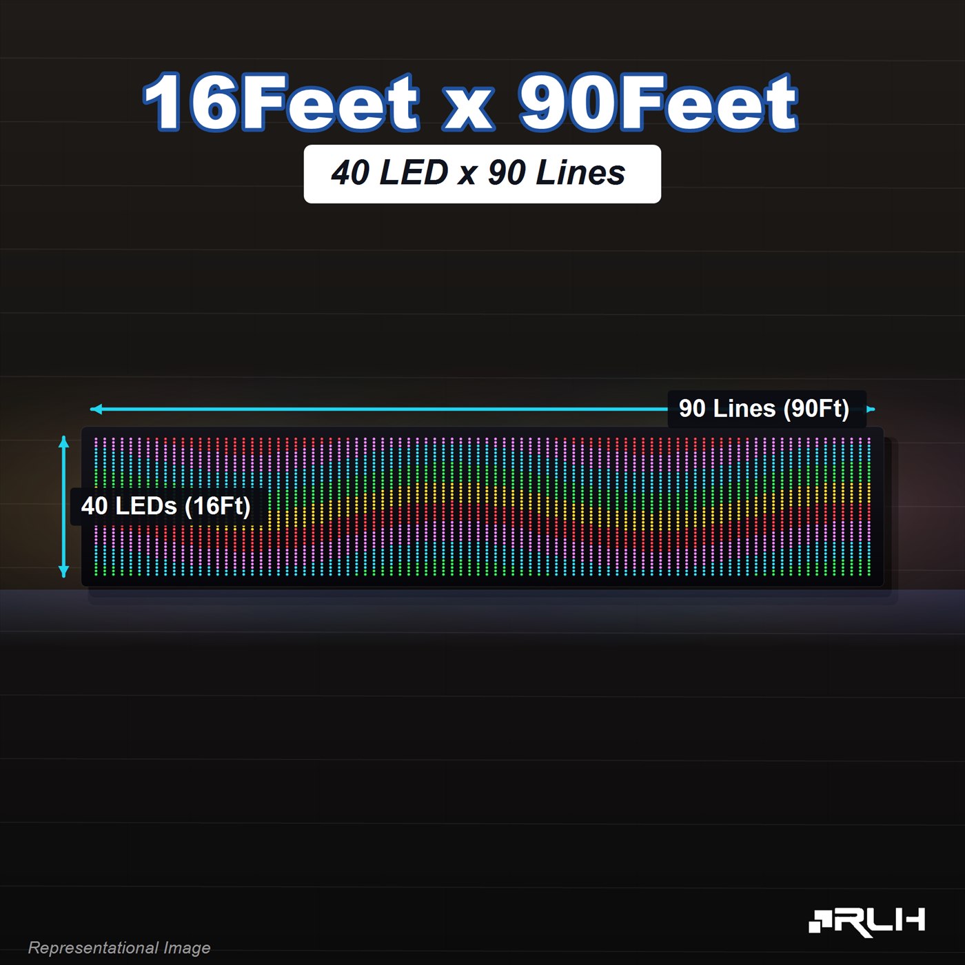 RGB Pixel LED Toran - 16 x 90 Feet