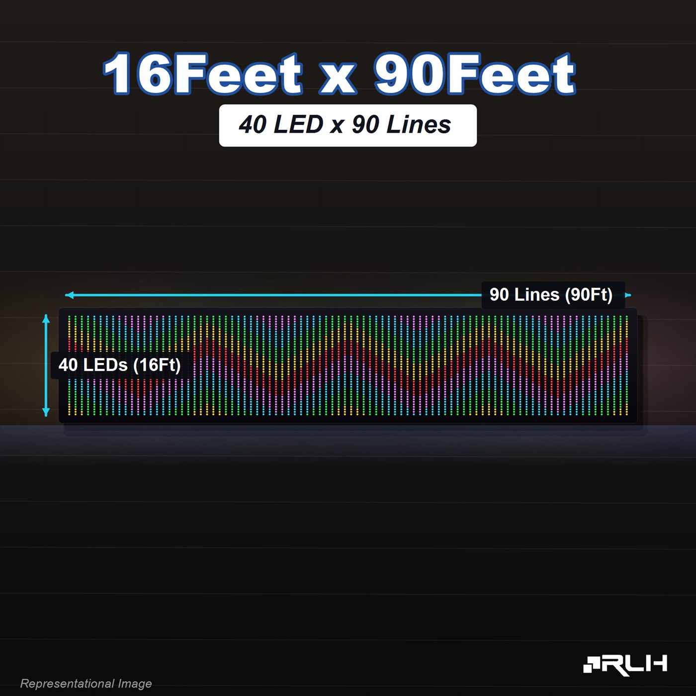 RGB Pixel LED Toran - 16 x 90 Feet - Image 2