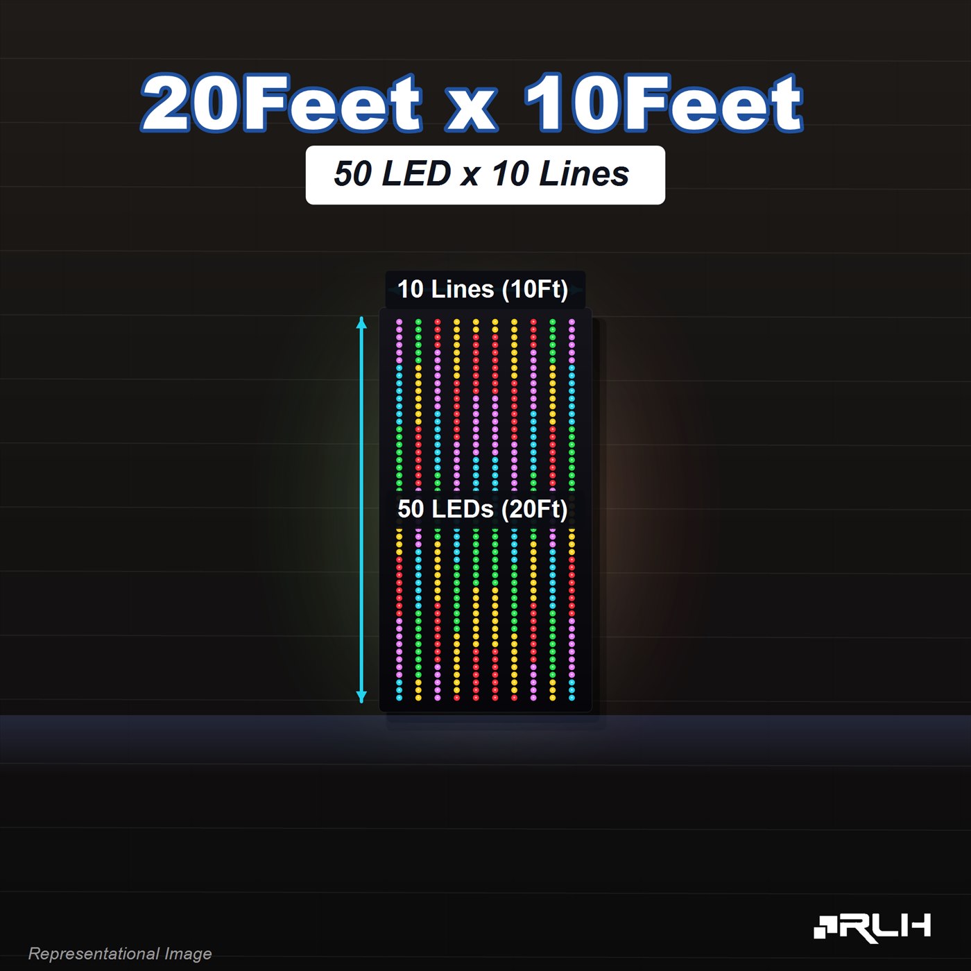 RGB Pixel LED Toran - 20 x 10 Feet