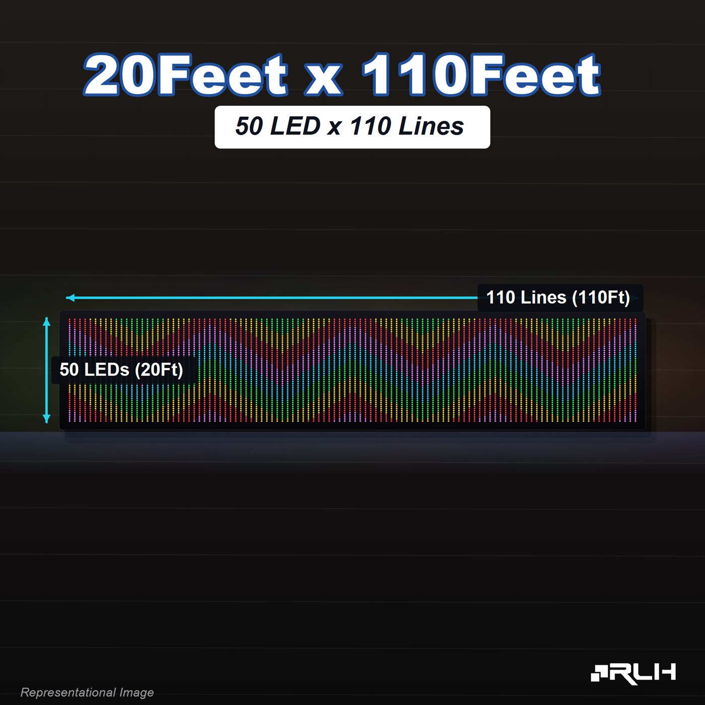 RGB Pixel LED Toran - 20 x 110 Feet