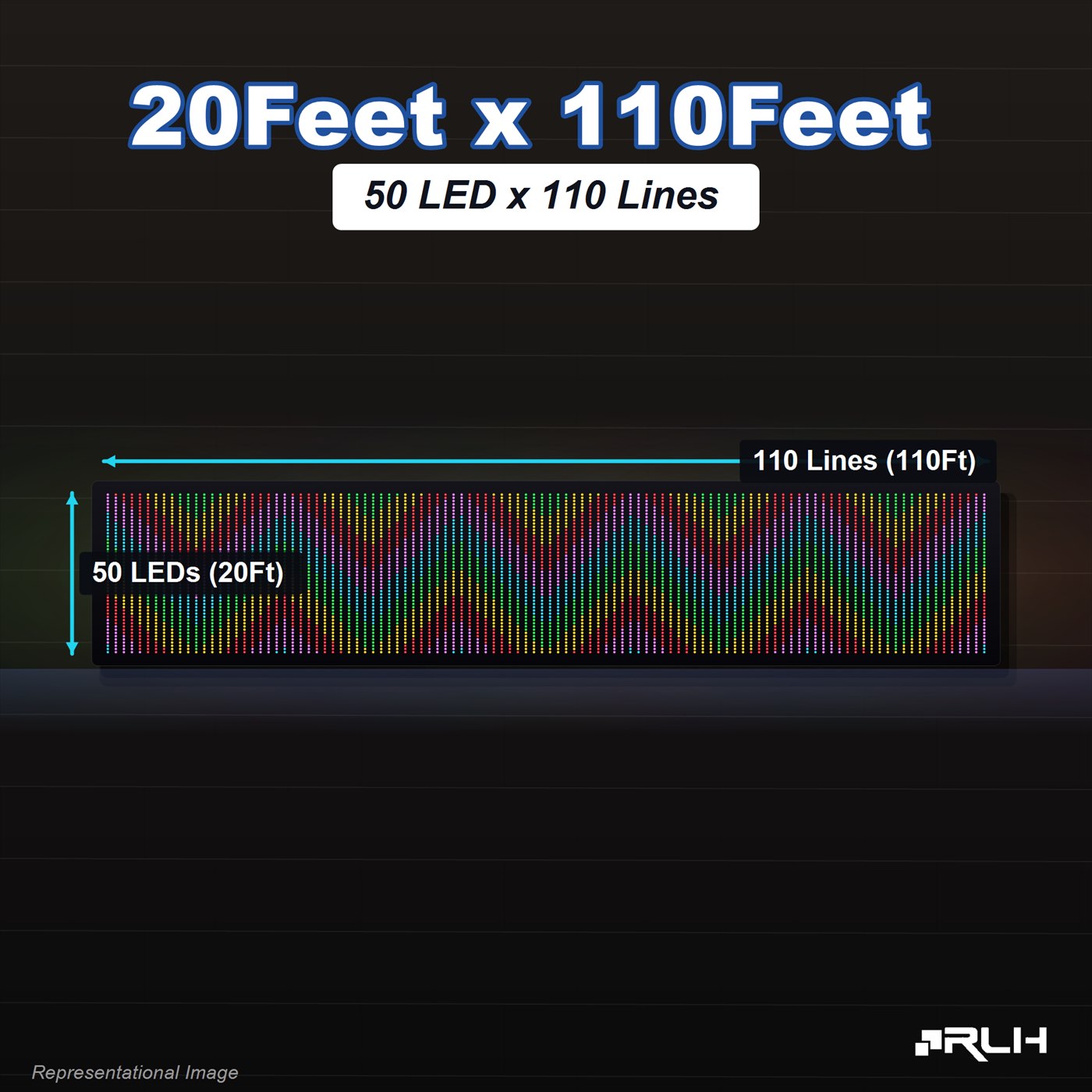 RGB Pixel LED Toran - 20 x 110 Feet - Image 2