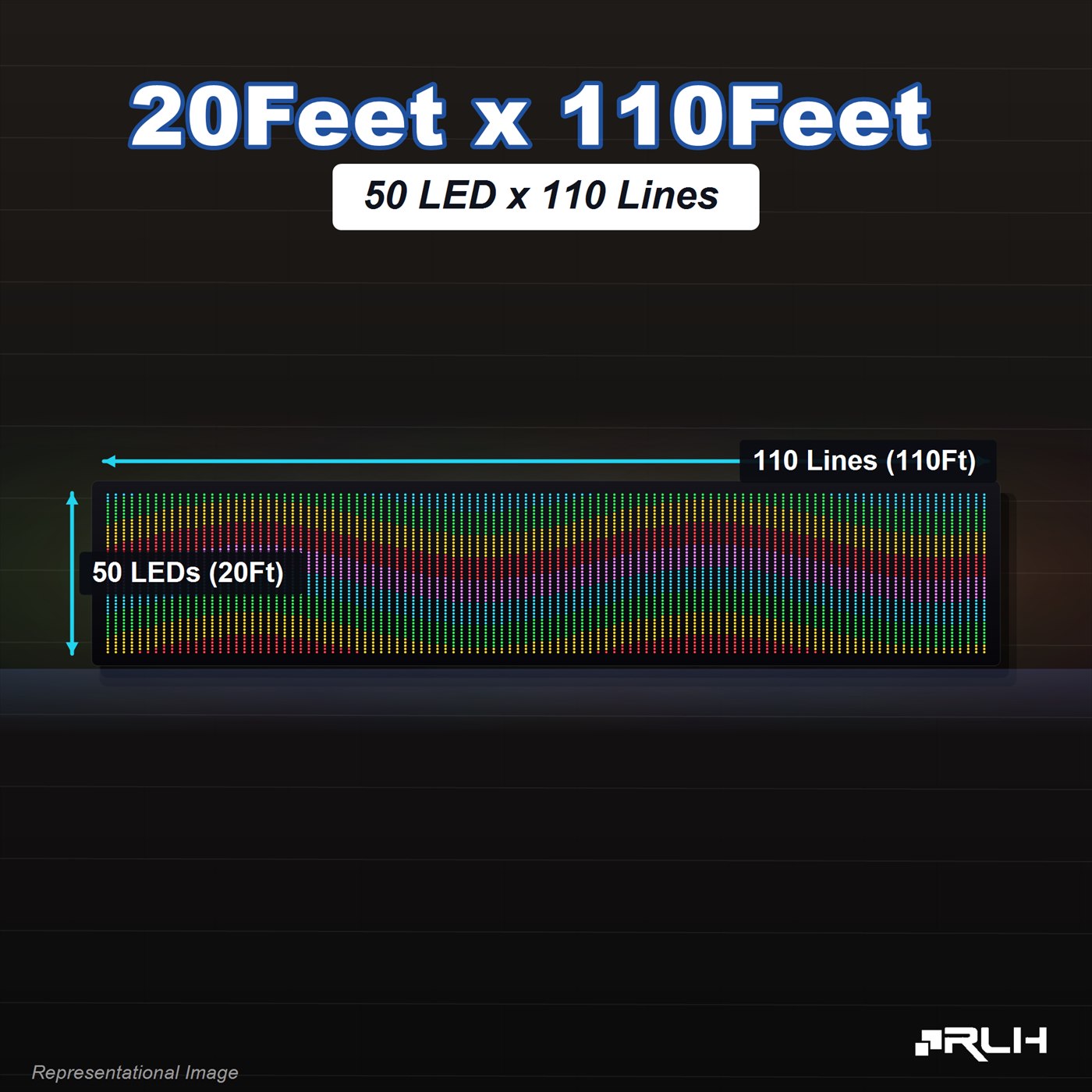RGB Pixel LED Toran - 20 x 110 Feet - Image 3