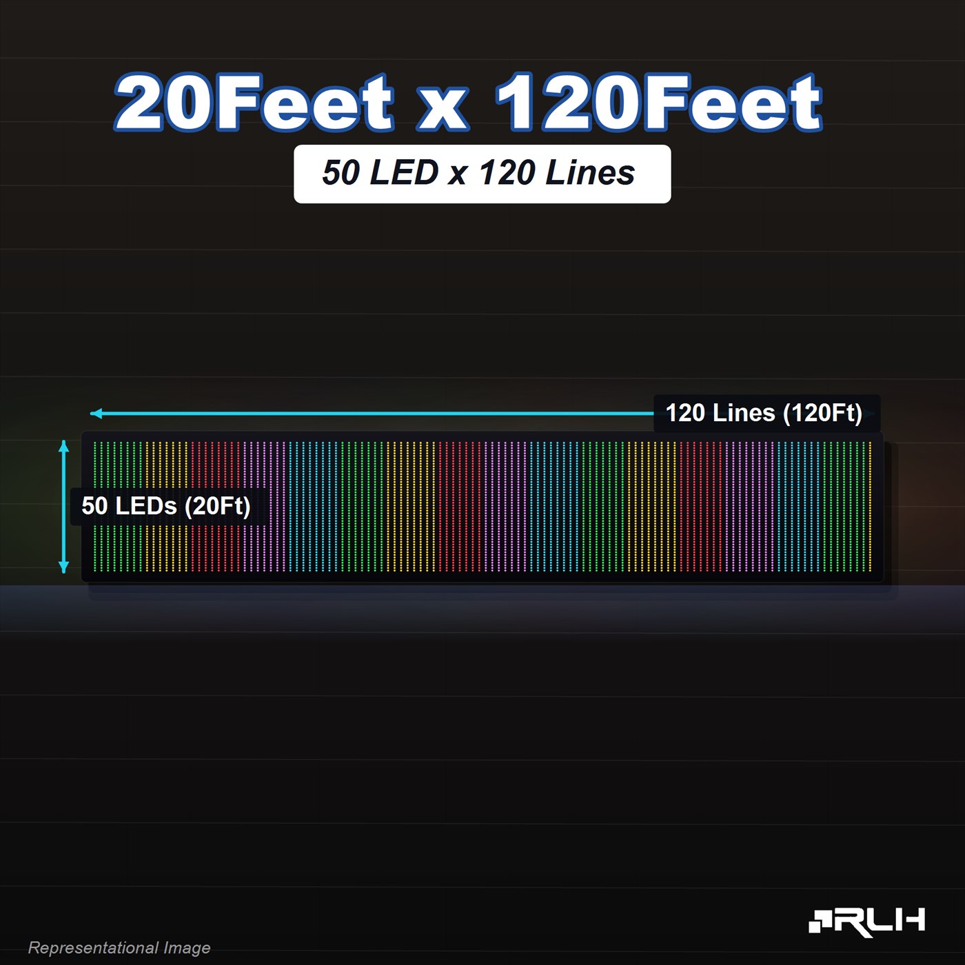 RGB Pixel LED Toran - 20 x 120 Feet
